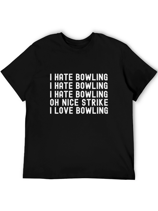 I Hate Bowling Funny Graphic T-Shirt
