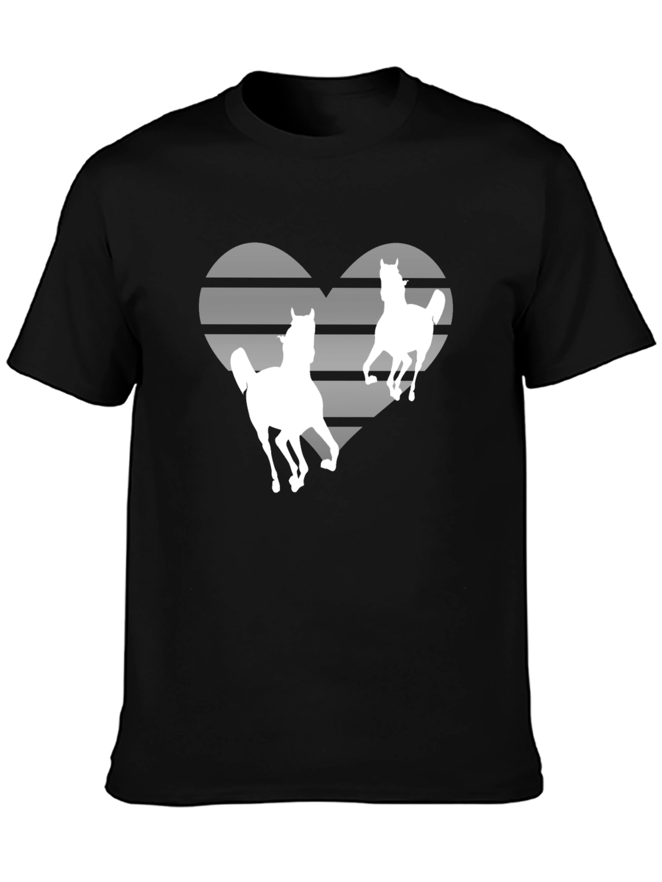 Horse Lover Striped Heart Graphic Tee