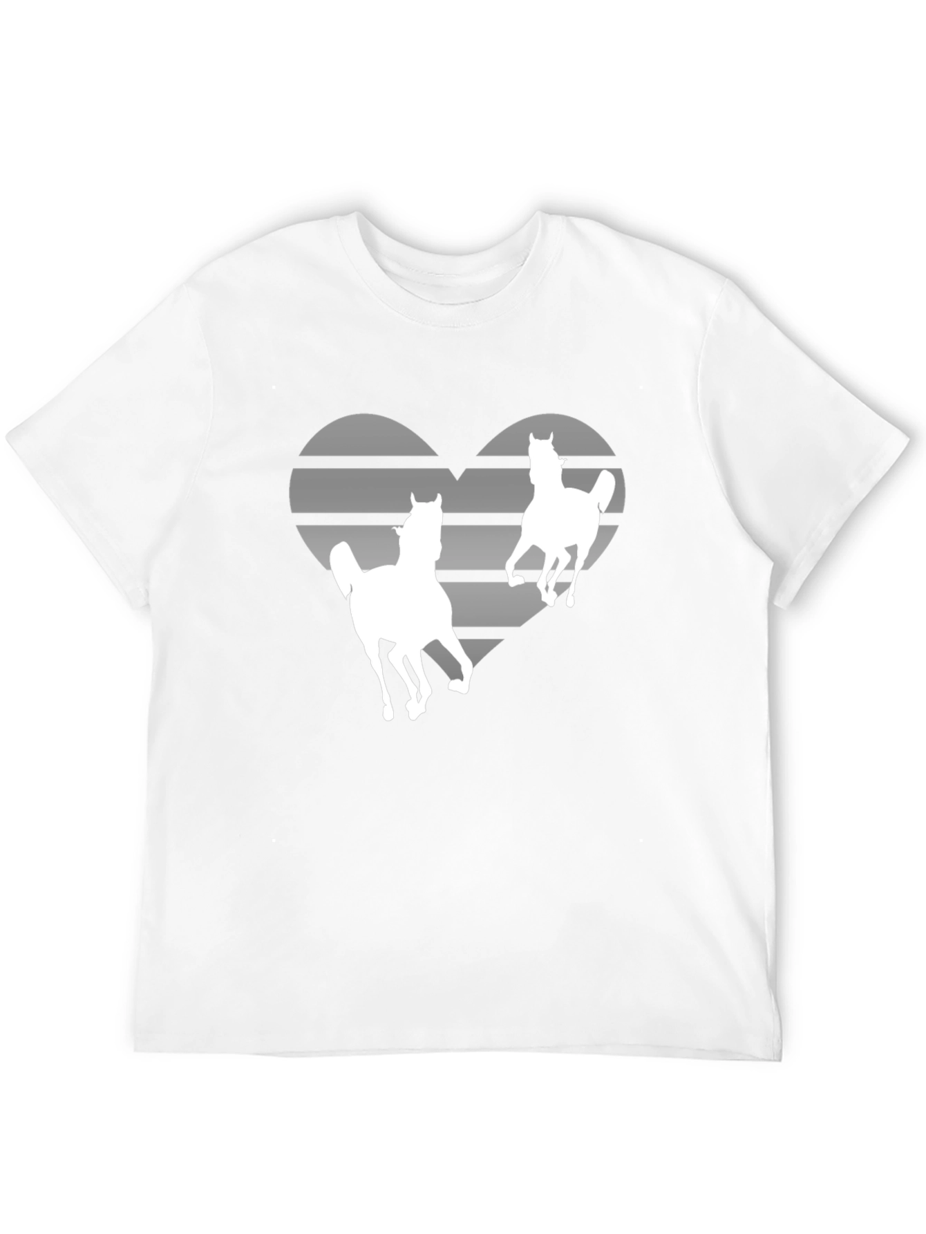 Horse Lover Striped Heart Graphic Tee