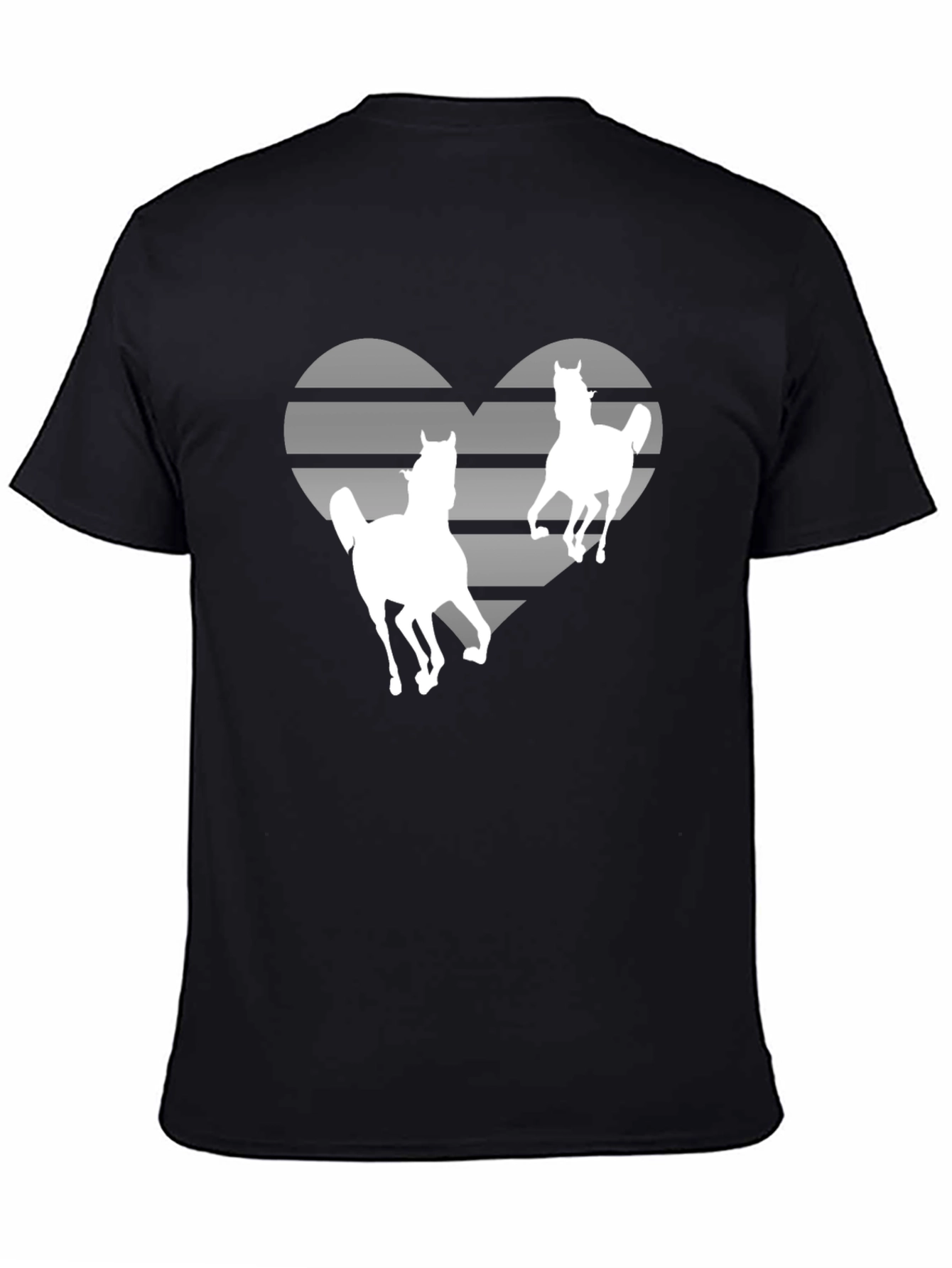 Horse Lover Striped Heart Graphic Tee