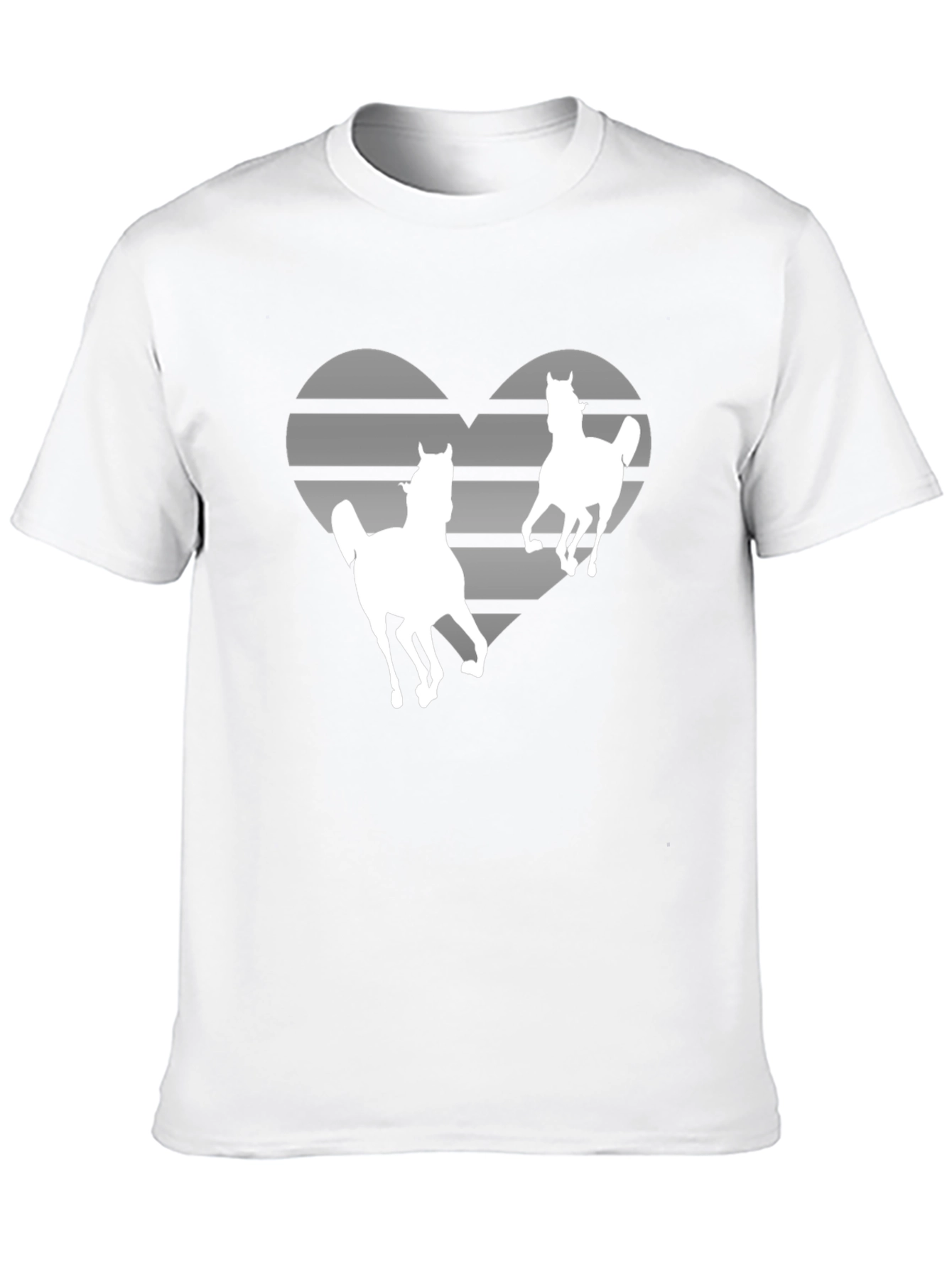 Horse Lover Striped Heart Graphic Tee