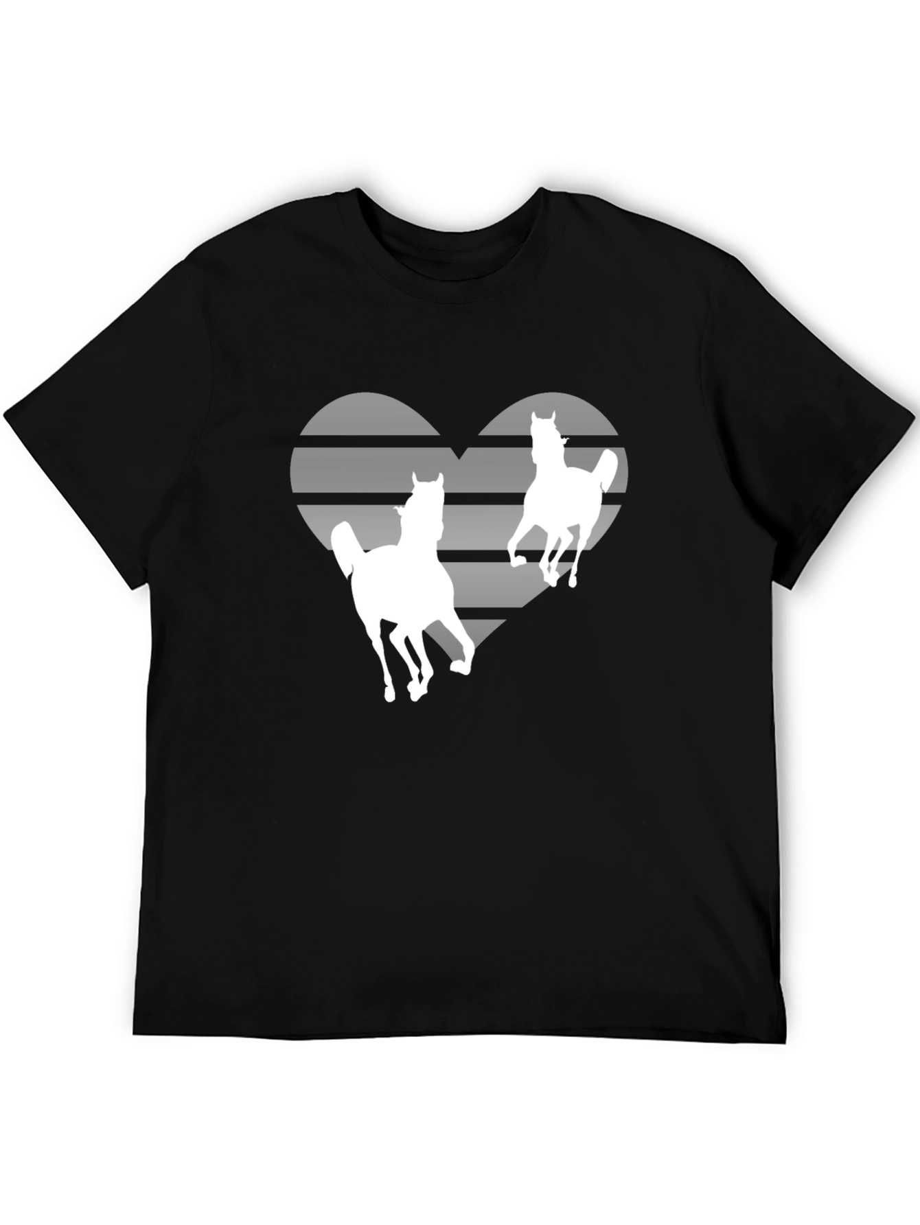 Horse Lover Striped Heart Graphic Tee