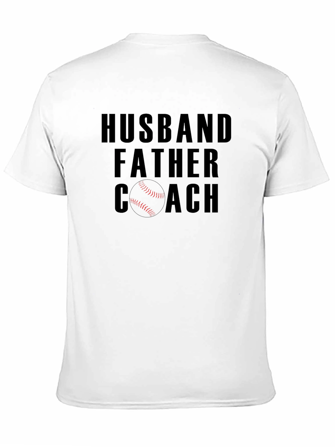 Husband Father Coach T-Shirt - Baseball Dad Tee