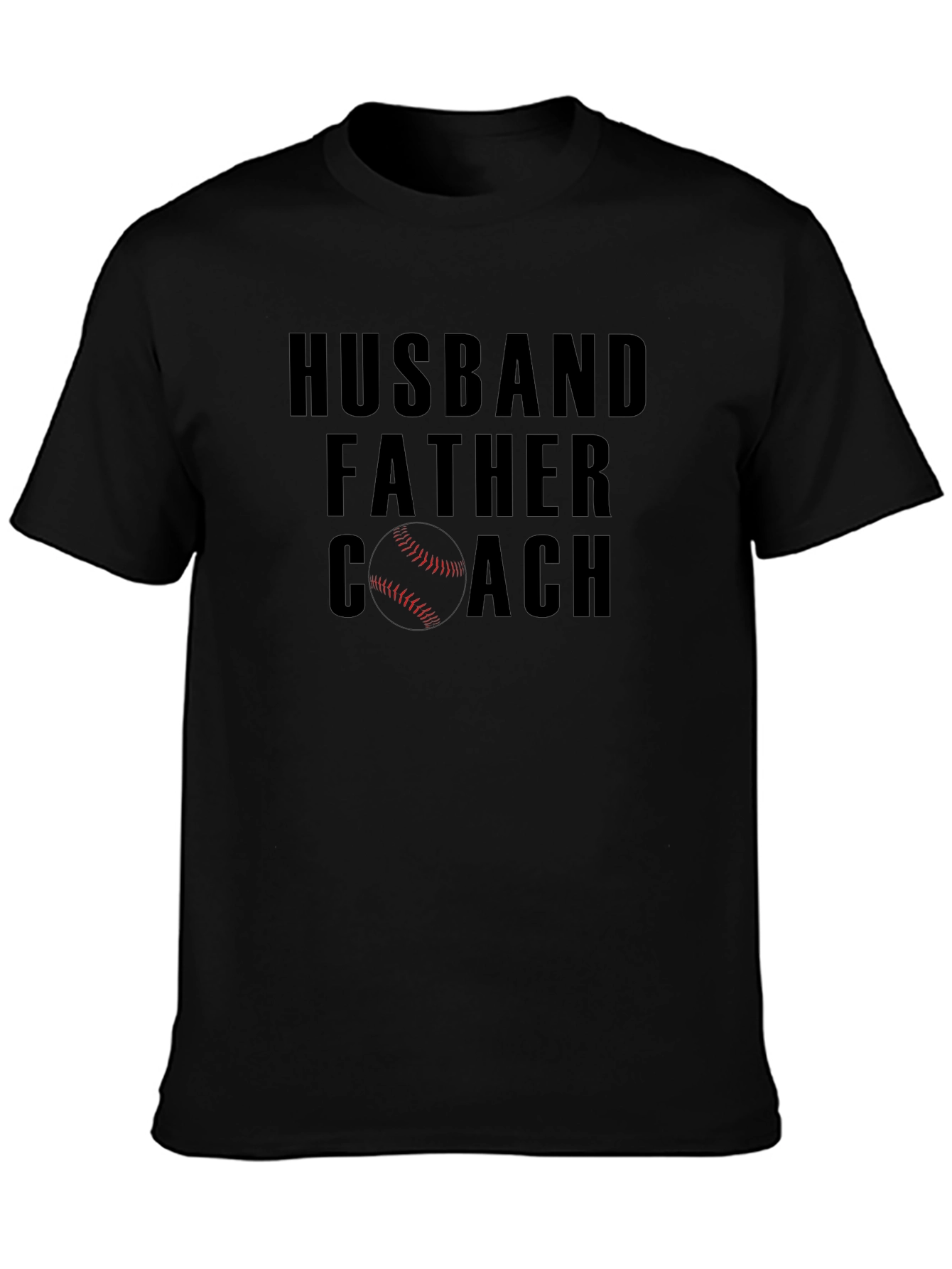 Husband Father Coach T-Shirt - Baseball Dad Tee