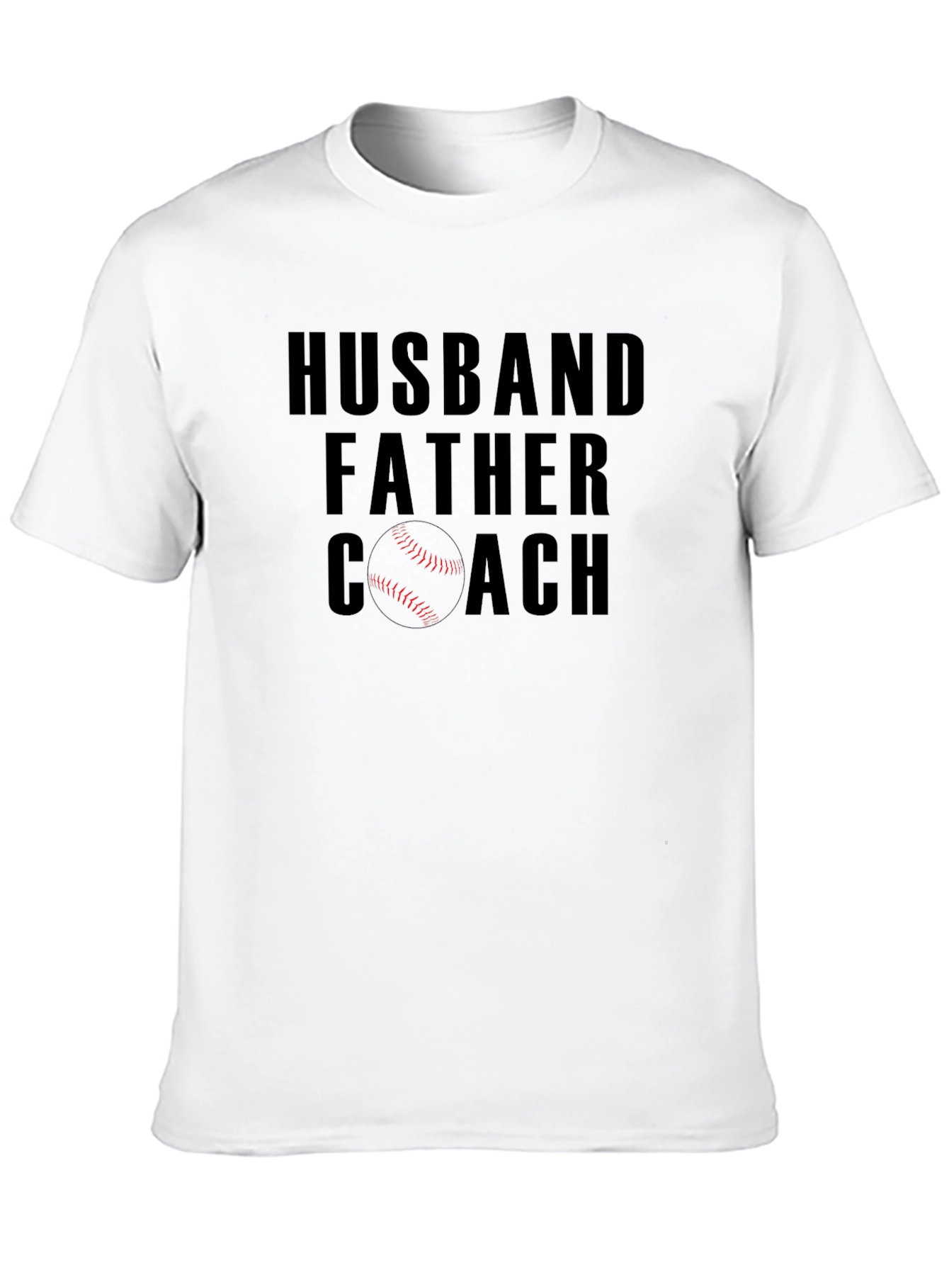 Husband Father Coach T-Shirt - Baseball Dad Tee
