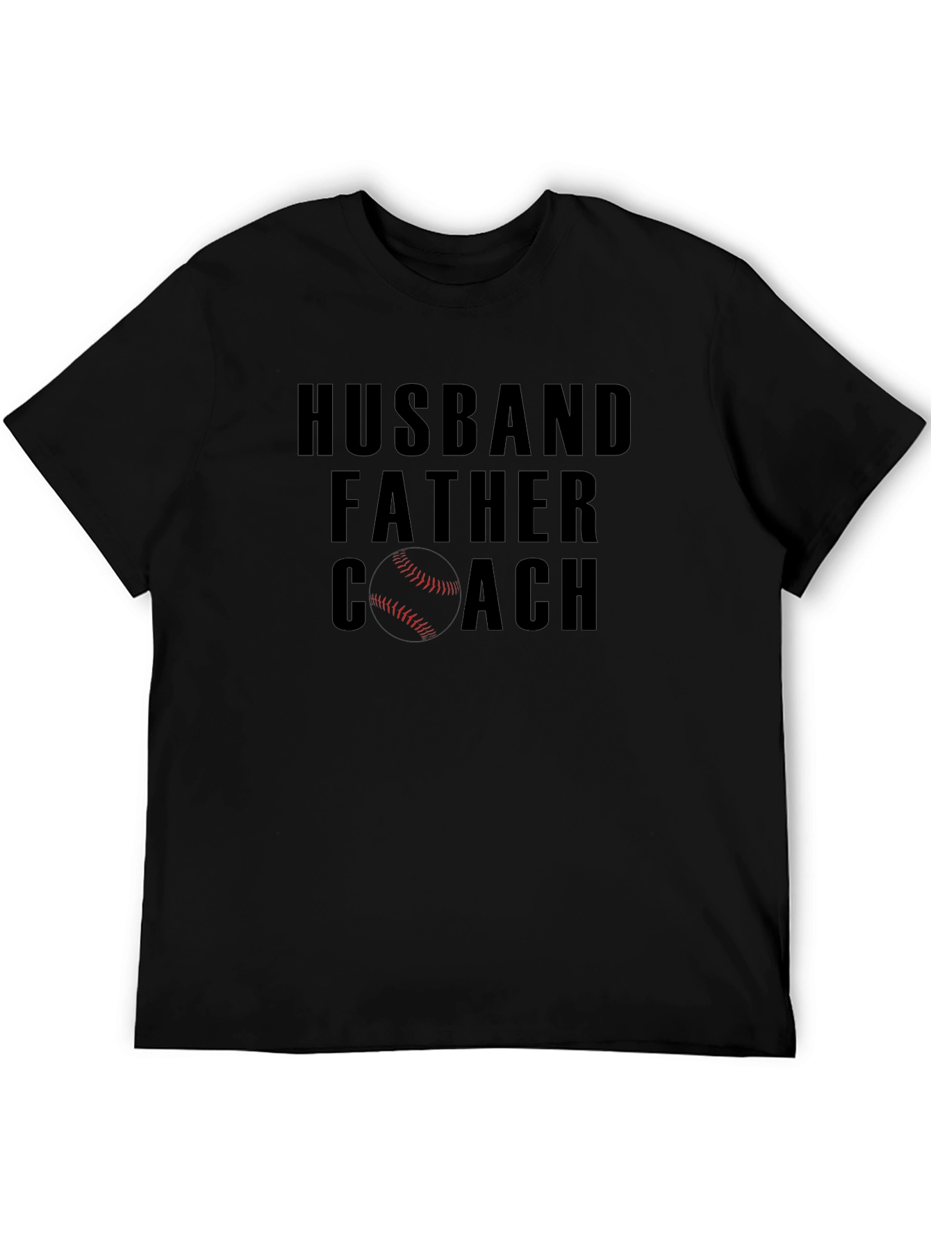 Husband Father Coach T-Shirt - Baseball Dad Tee