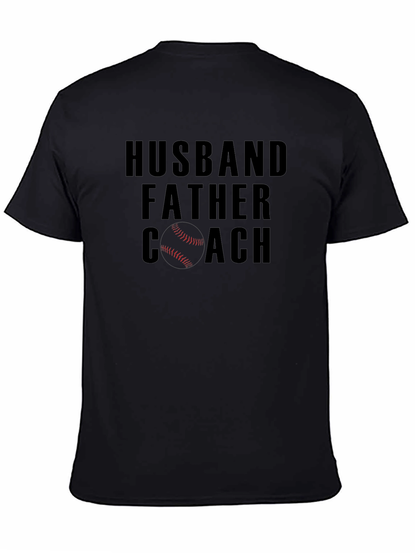 Husband Father Coach T-Shirt - Baseball Dad Tee