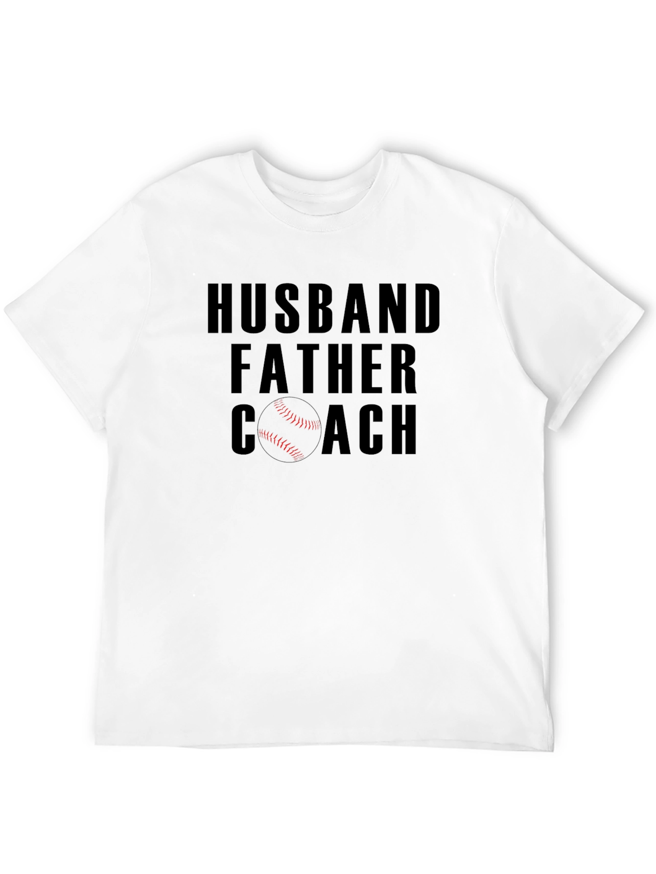 Husband Father Coach T-Shirt - Baseball Dad Tee