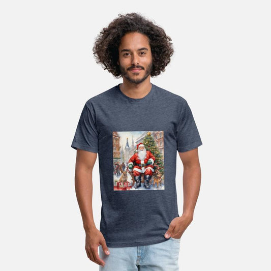 Santa Claus celebrates in the park