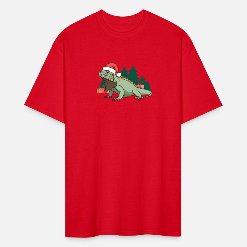 Santa Iguana Christmas Gifts Evergreen Trees