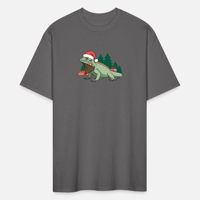 Santa Iguana Christmas Gifts Evergreen Trees