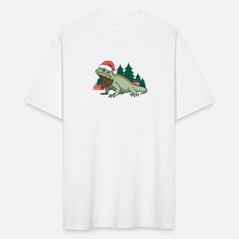 Santa Iguana Christmas Gifts Evergreen Trees