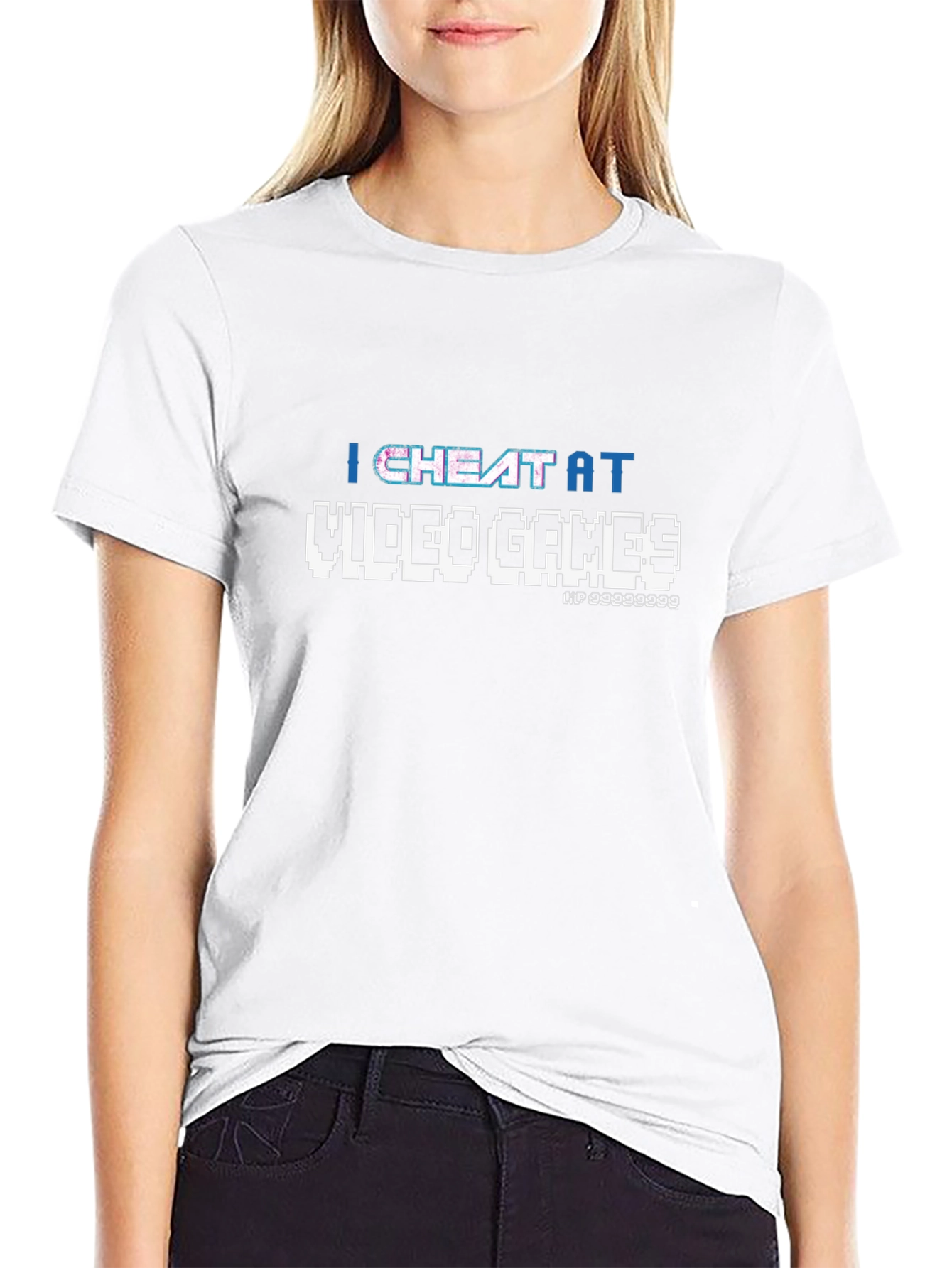 I Cheat at Video Games Black Graphic Tee