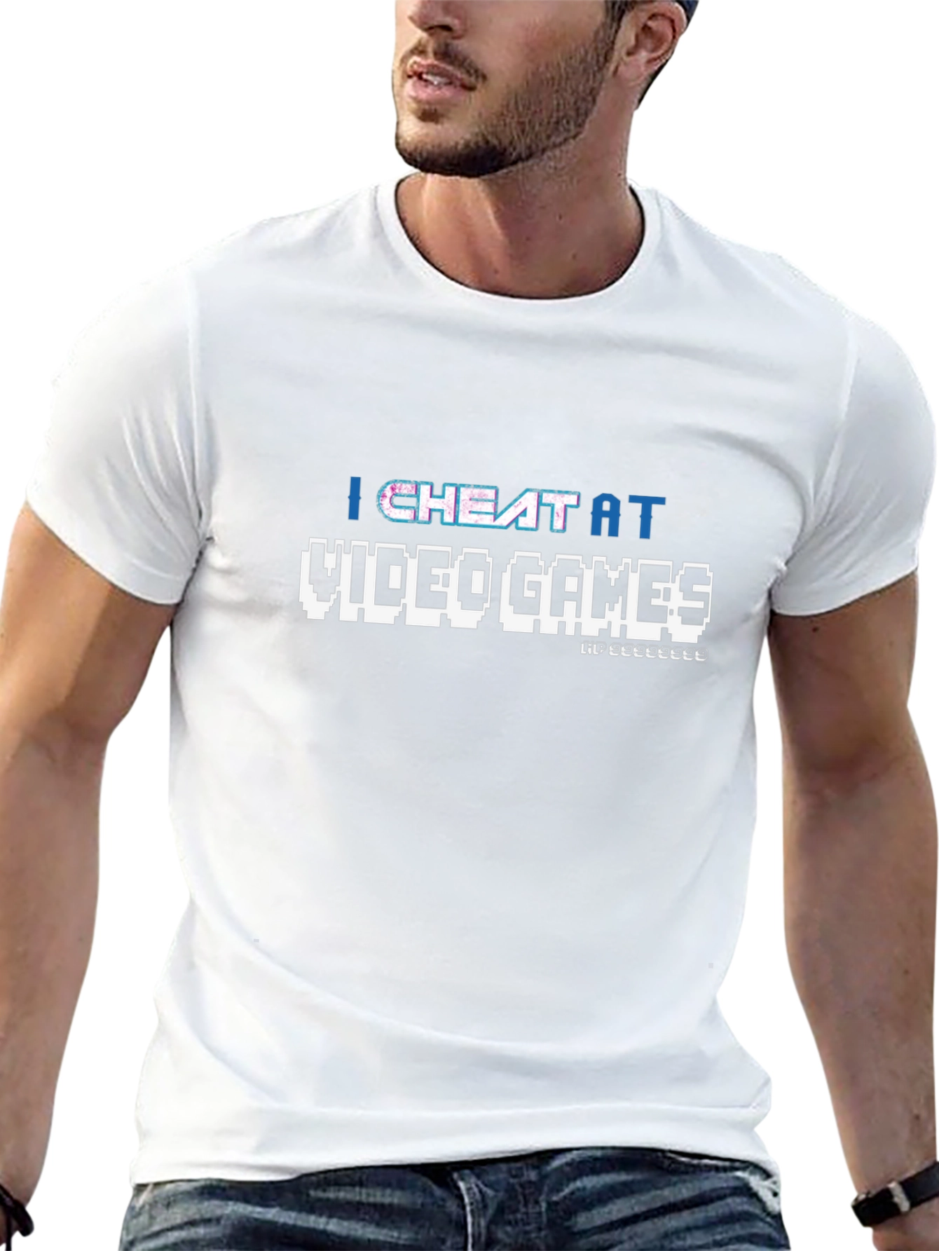 I Cheat at Video Games Black Graphic Tee