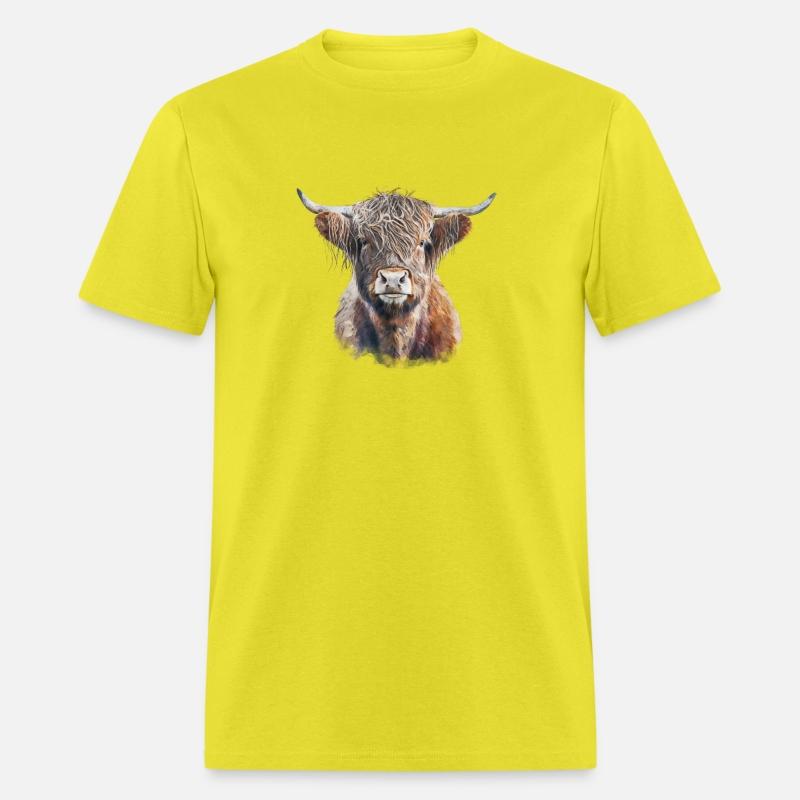 Scottish Highland Cow Watercolor Painting Portrait