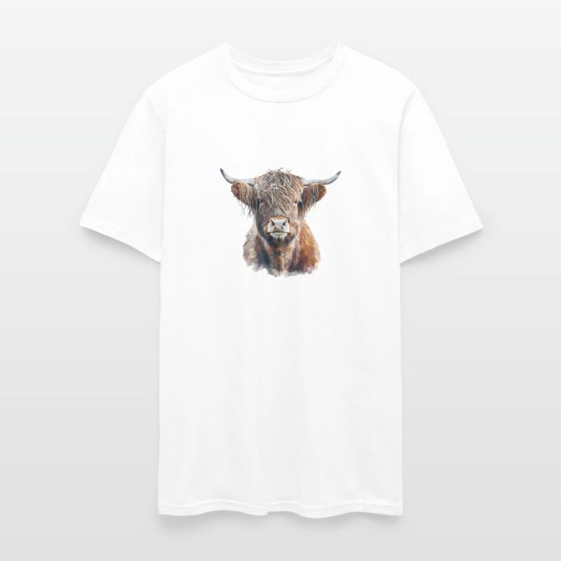 Scottish Highland Cow Watercolor Painting Portrait