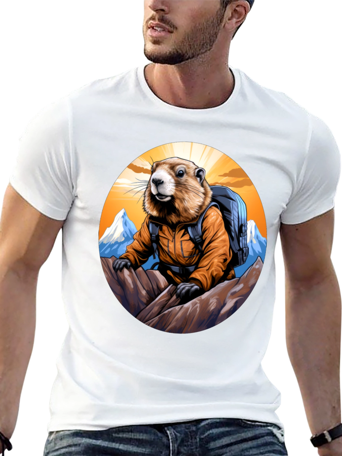 Hiking Marmot T-Shirt - Mountain Adventure