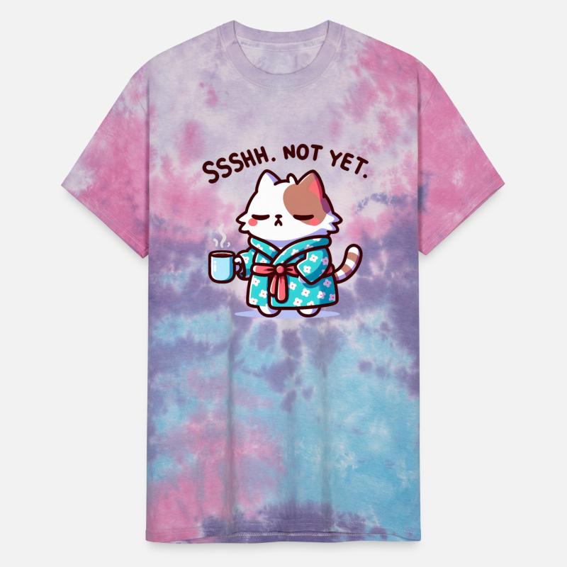 Shhhh. Not Yet. - Sleepy Cat with Coffee