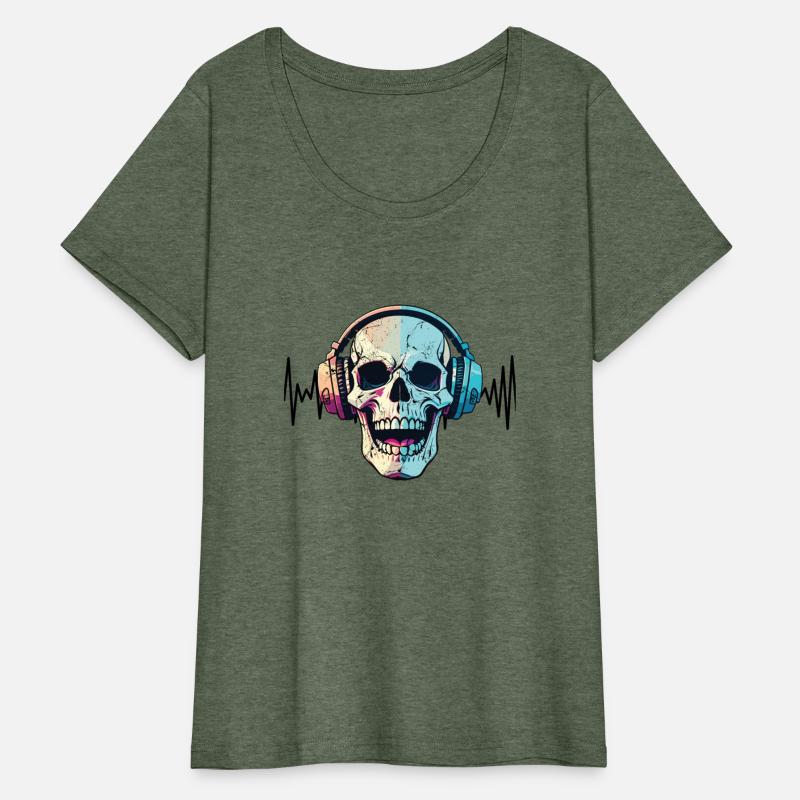 Skull with headphones