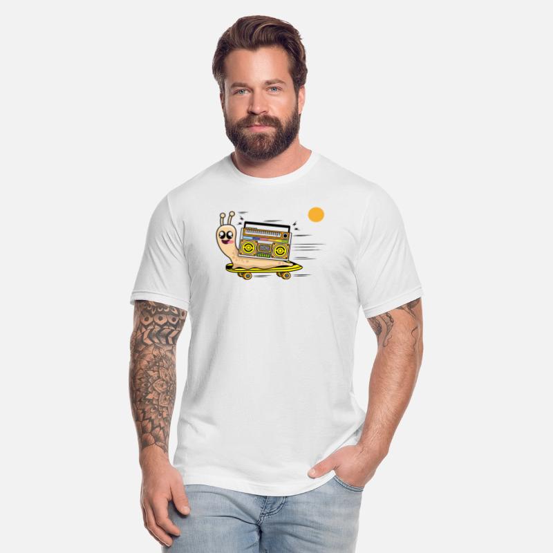 Snail with his skateboard and boombox