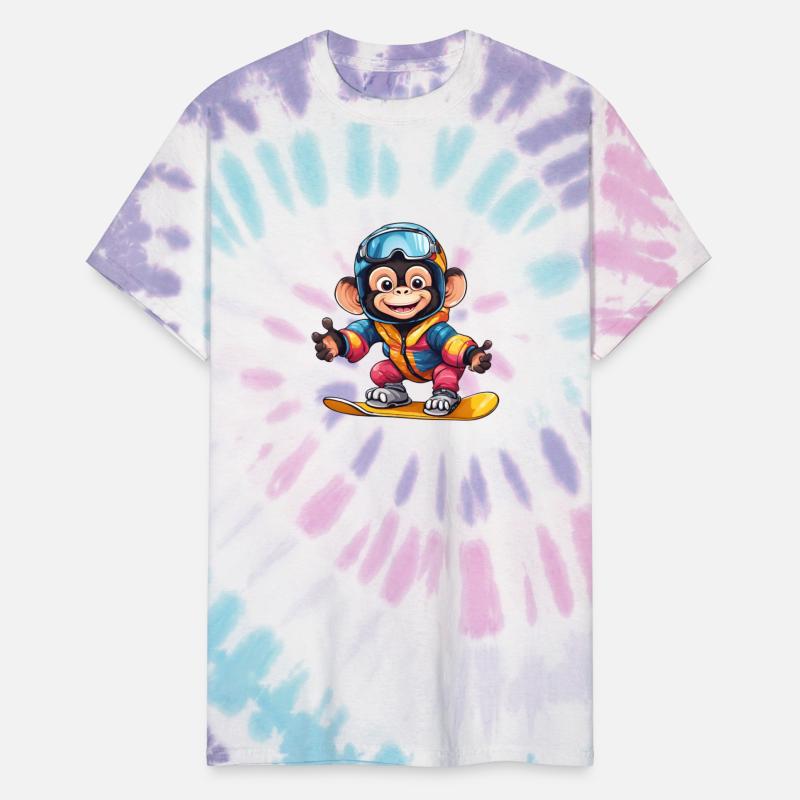 Snowboarding Chimp: Colorful Design for Adventure