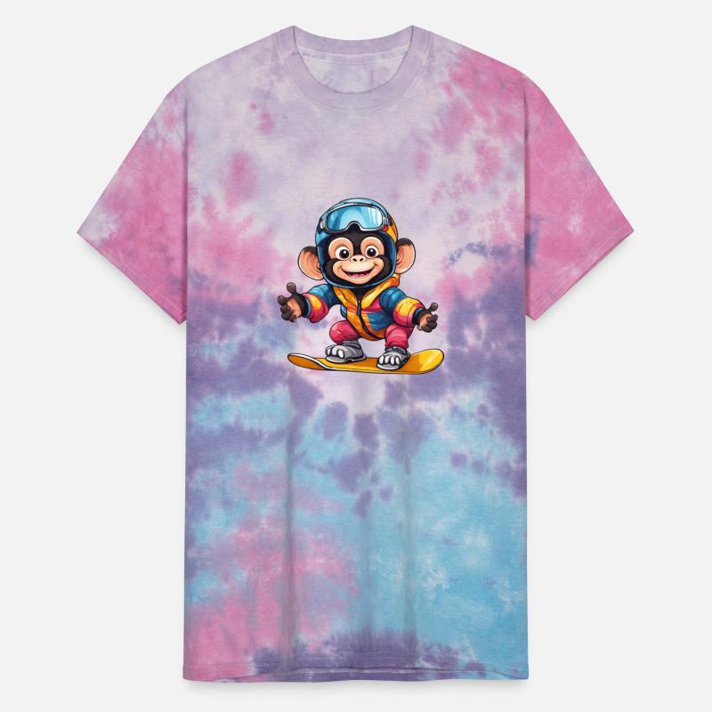 Snowboarding Chimp: Colorful Design for Adventure