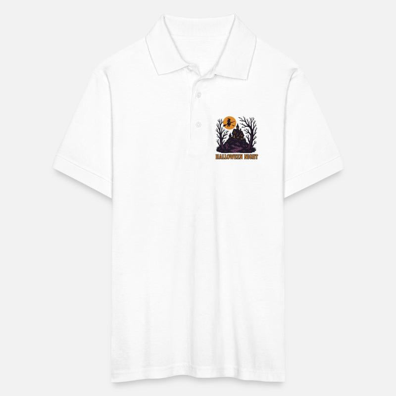 Spooky Witch Flying Over Haunted House