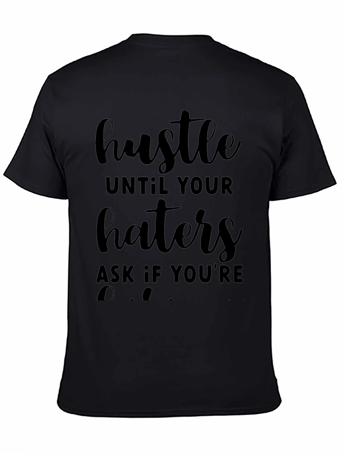 Hustle Motivational Graphic Tee - Black