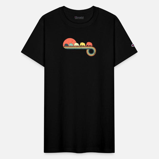 Stegosaurus Dinosaur Vintage Sunset Rainbow Color