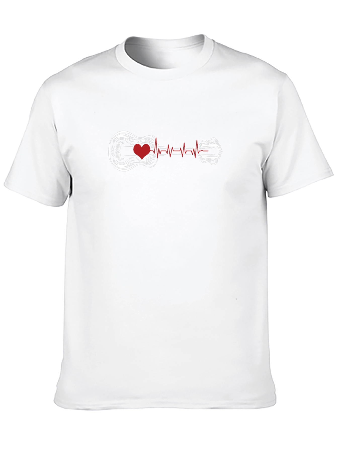 Heartbeat Guitar Graphic Tee - Music Lovers Shirt