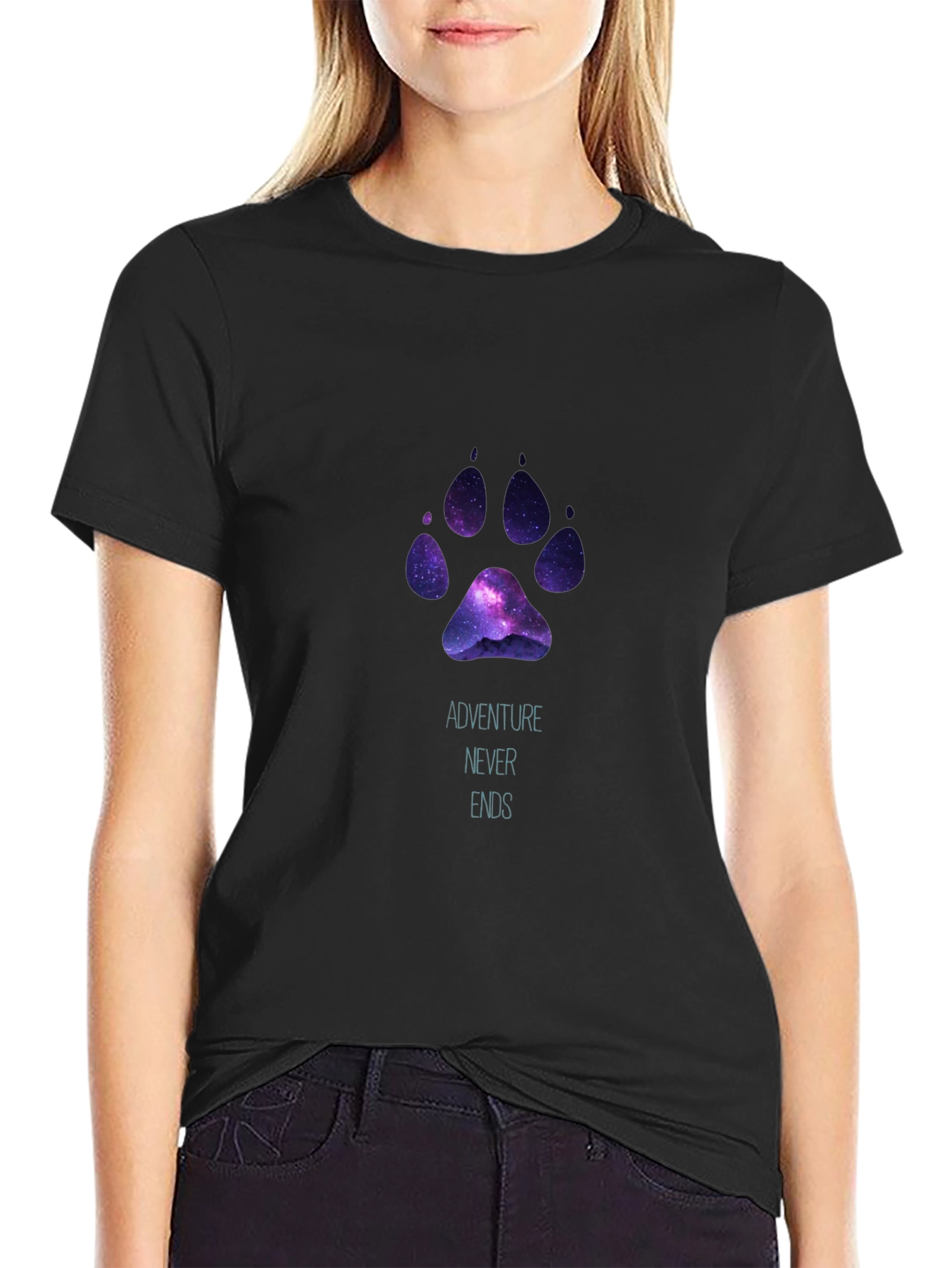 Adventure Never Ends Paw Print T-Shirt