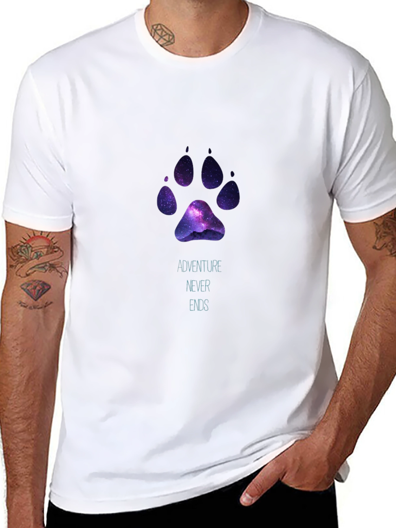 Adventure Never Ends Paw Print T-Shirt