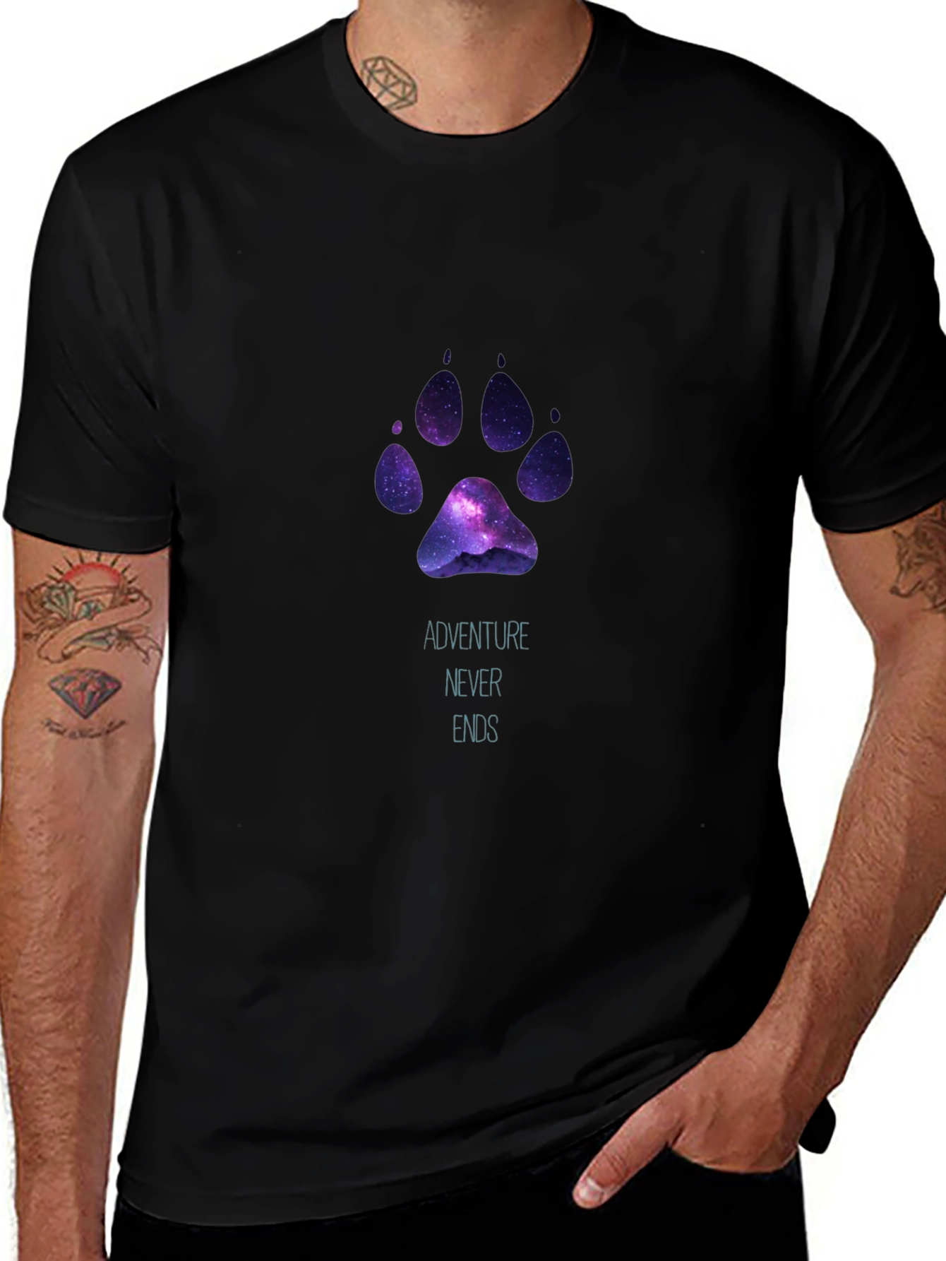Adventure Never Ends Paw Print T-Shirt