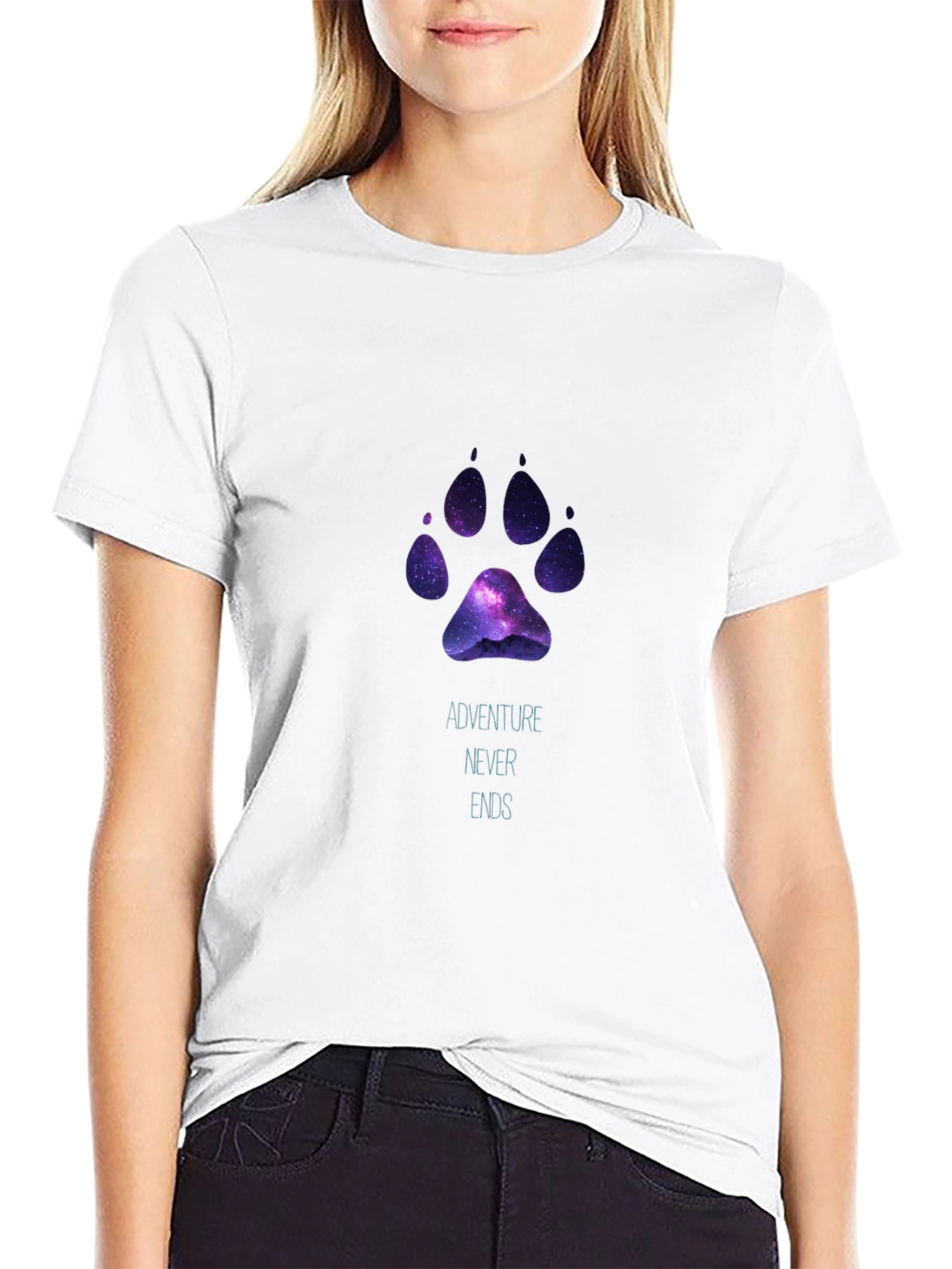 Adventure Never Ends Paw Print T-Shirt