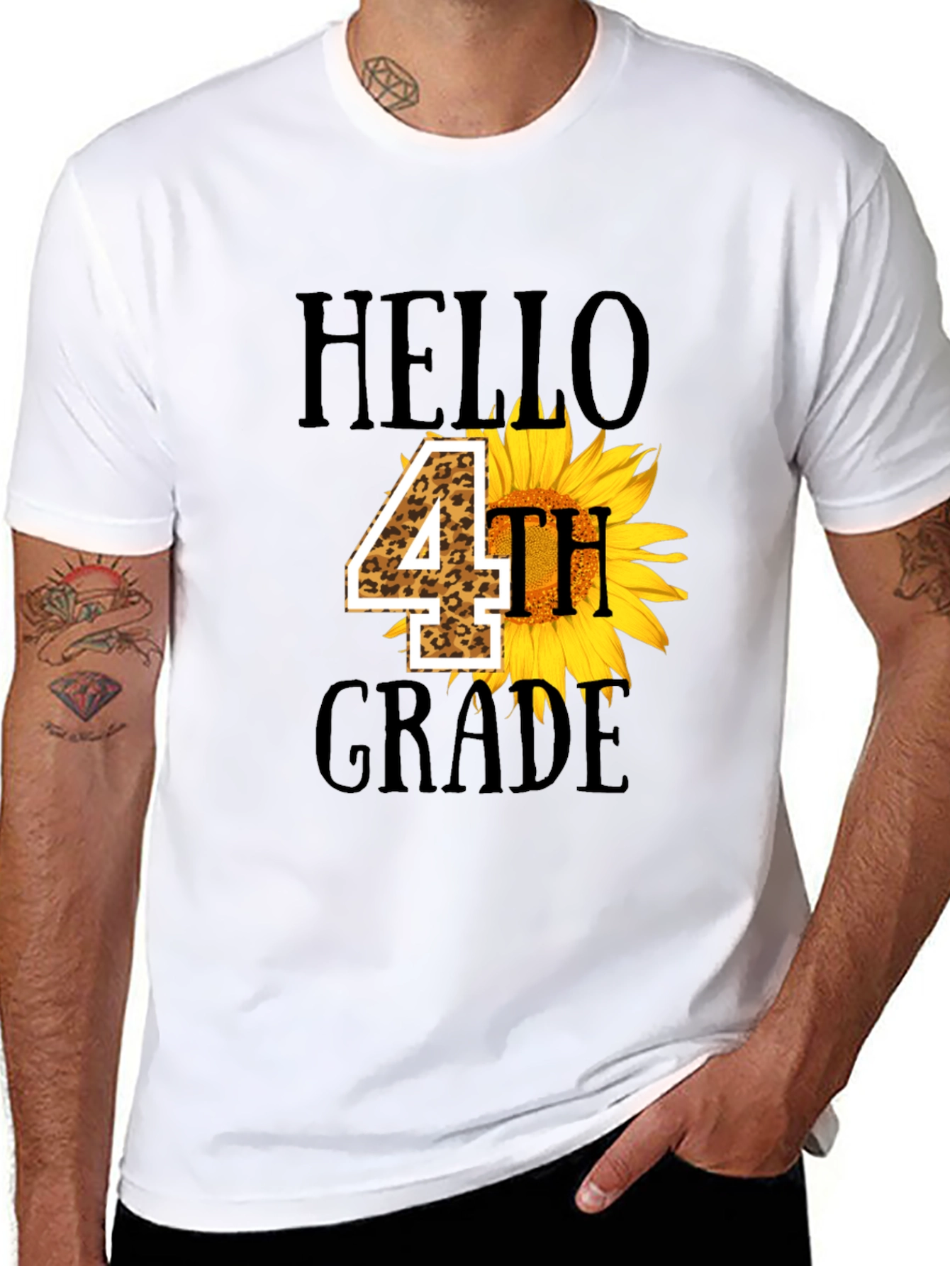 Hello 4th Grade Sunflower Tee