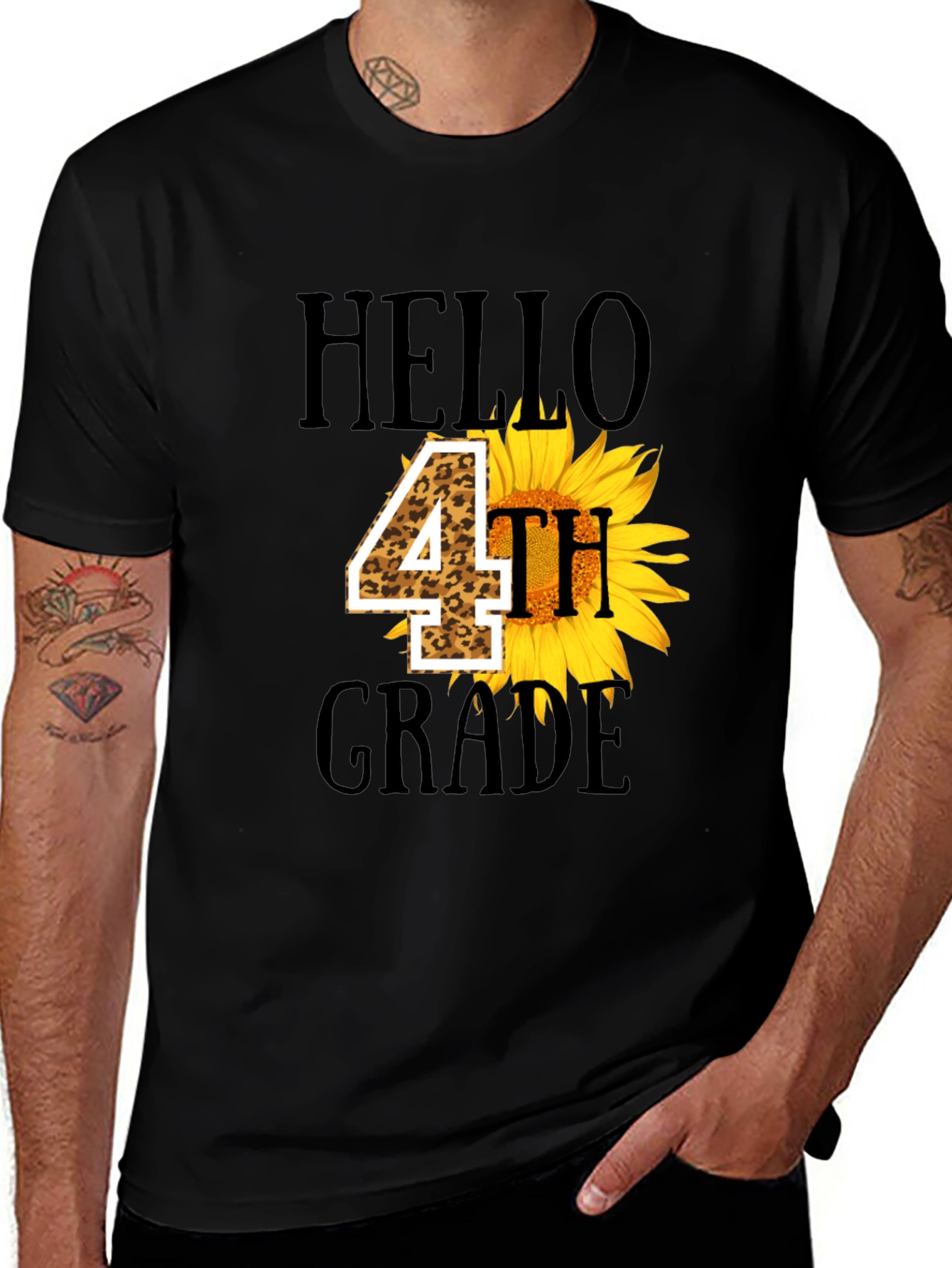 Hello 4th Grade Sunflower Tee