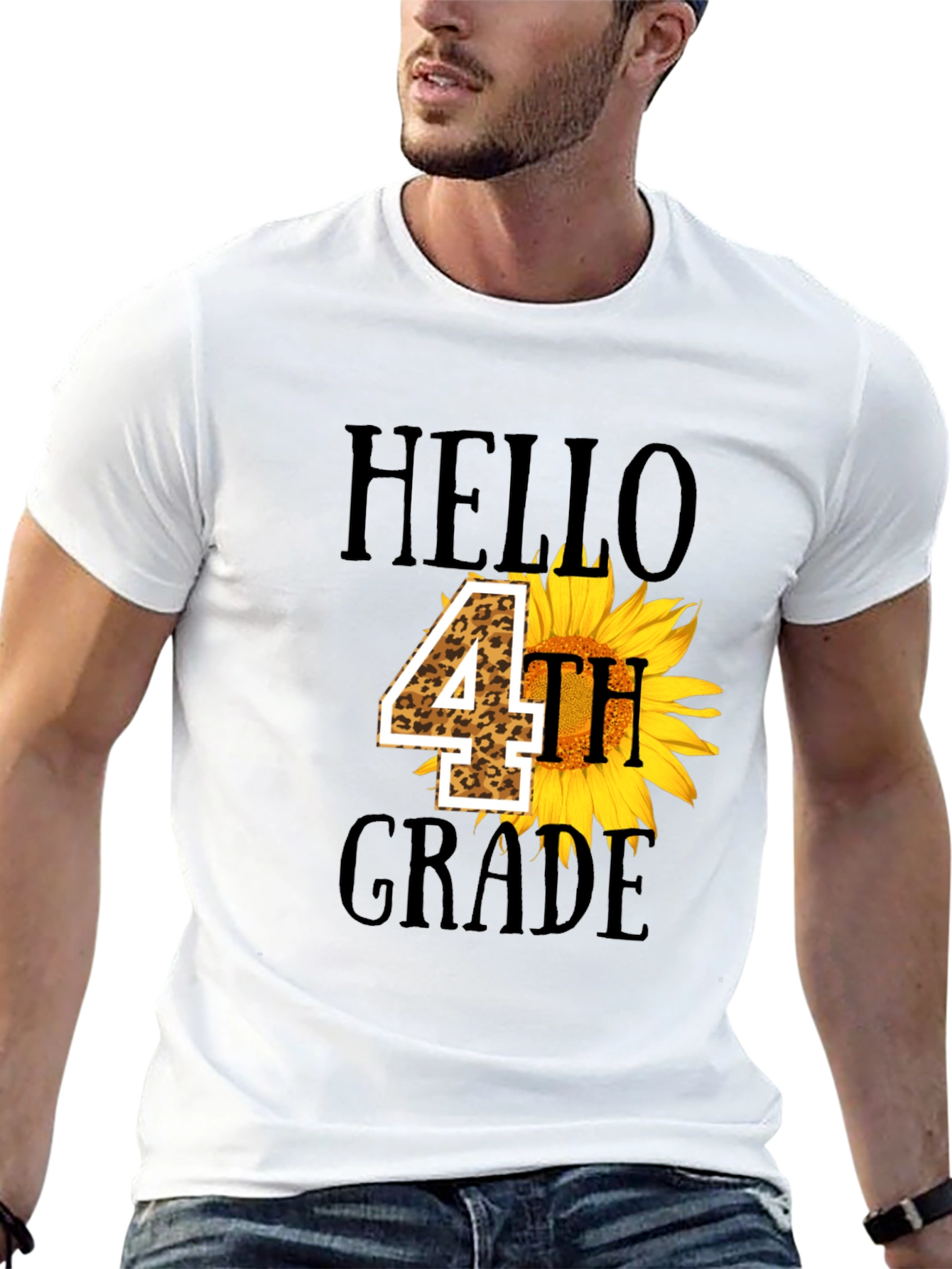 Hello 4th Grade Sunflower Tee