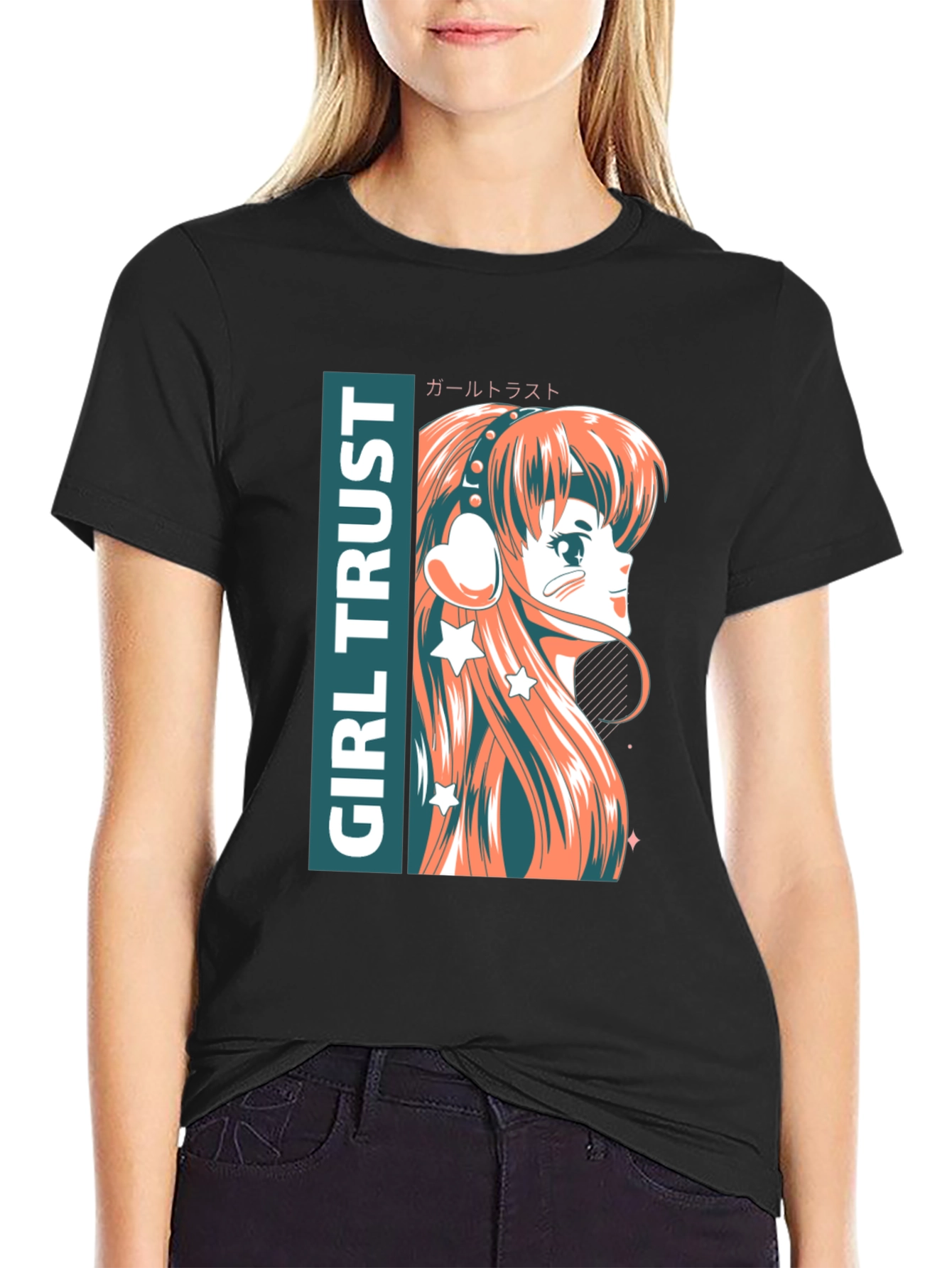 Anime Girl Trust Graphic Tee - Stylish Unisex T-Shirt