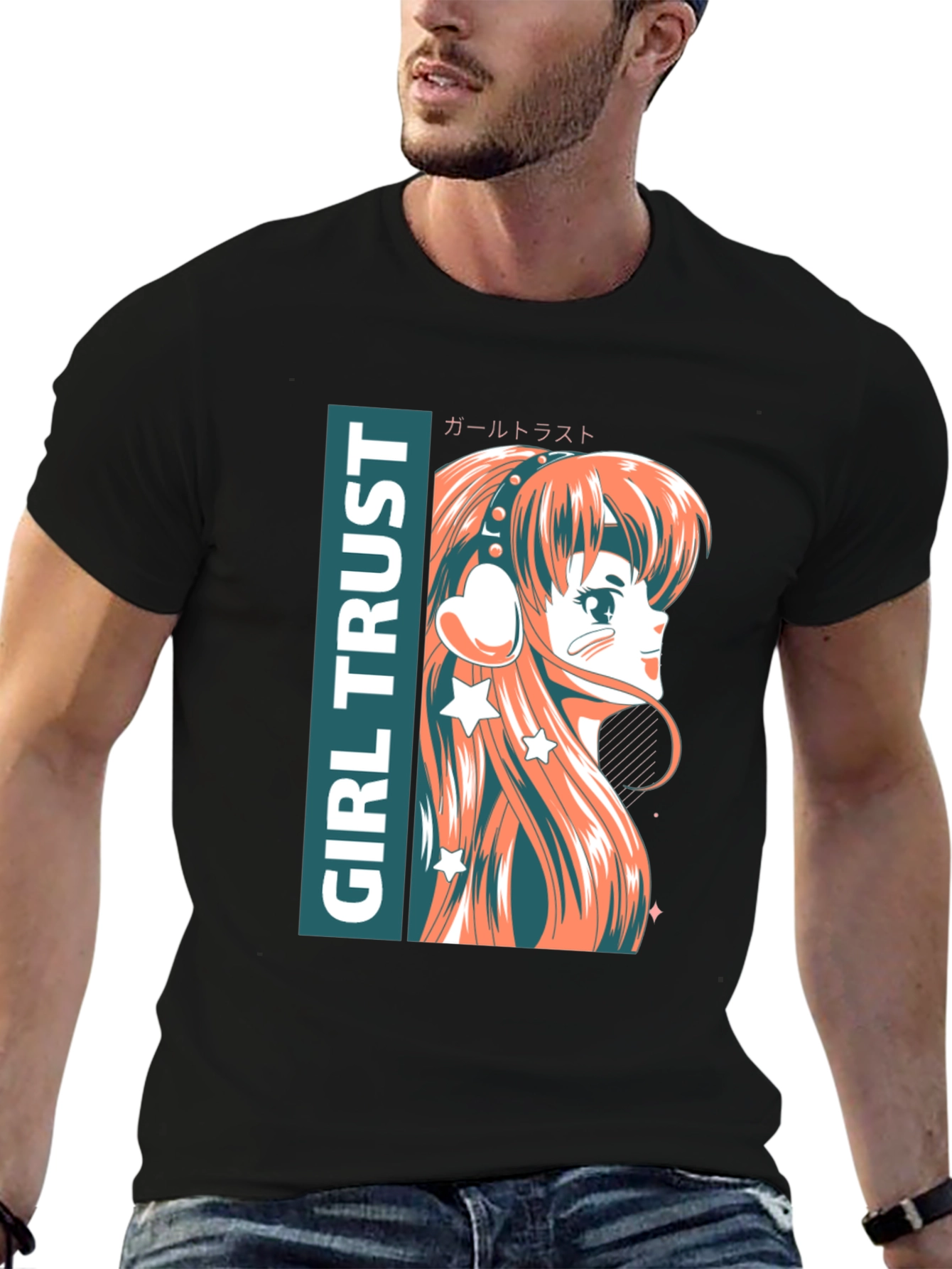 Anime Girl Trust Graphic Tee - Stylish Unisex T-Shirt