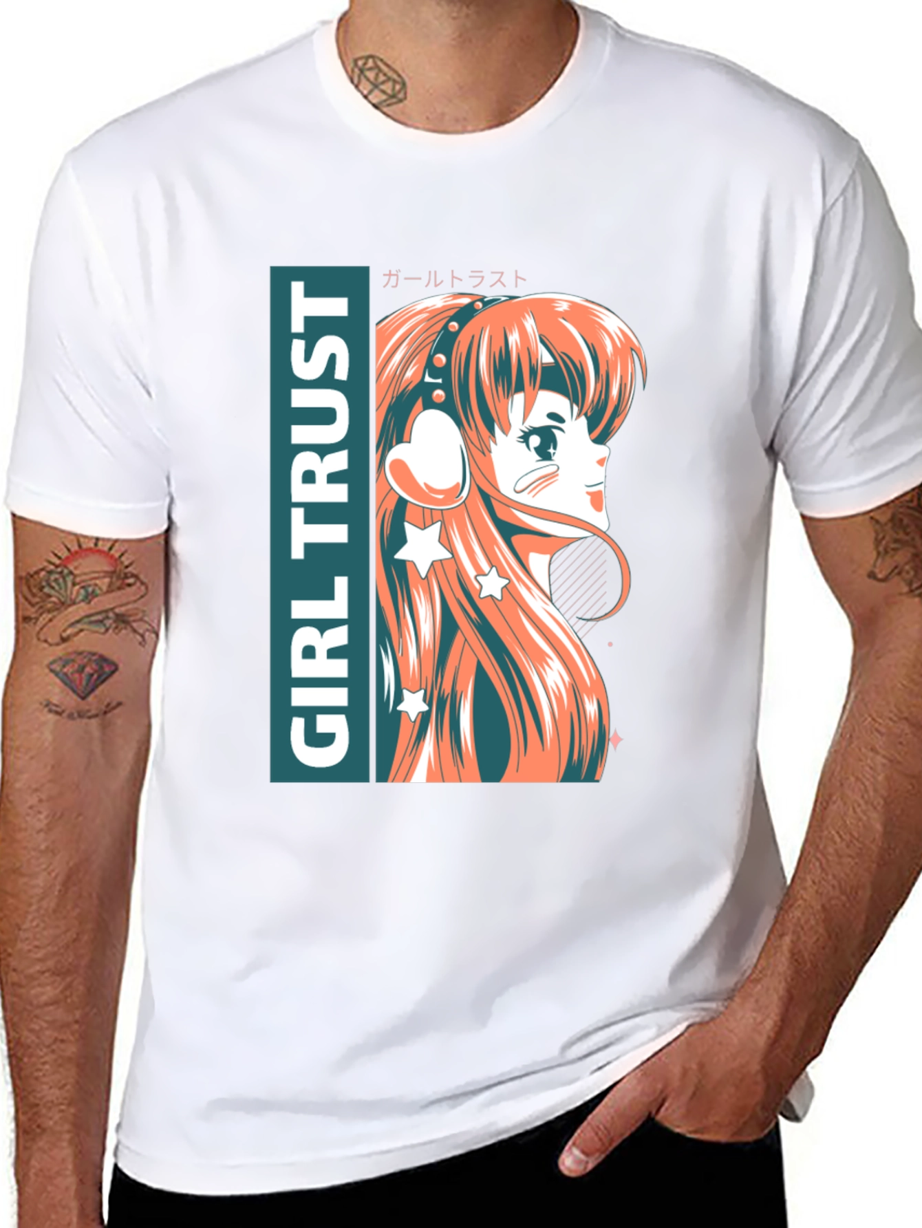 Anime Girl Trust Graphic Tee - Stylish Unisex T-Shirt