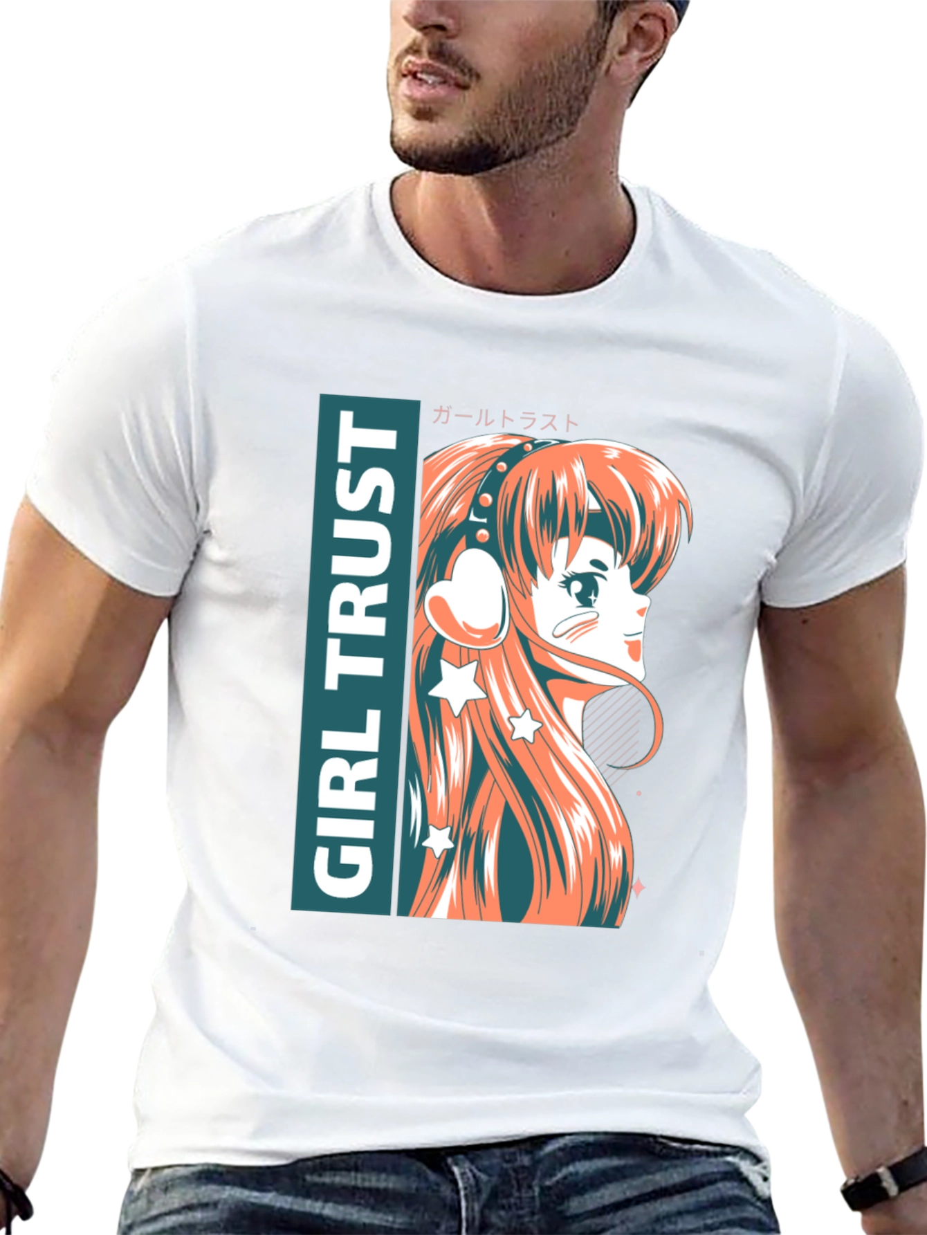 Anime Girl Trust Graphic Tee - Stylish Unisex T-Shirt