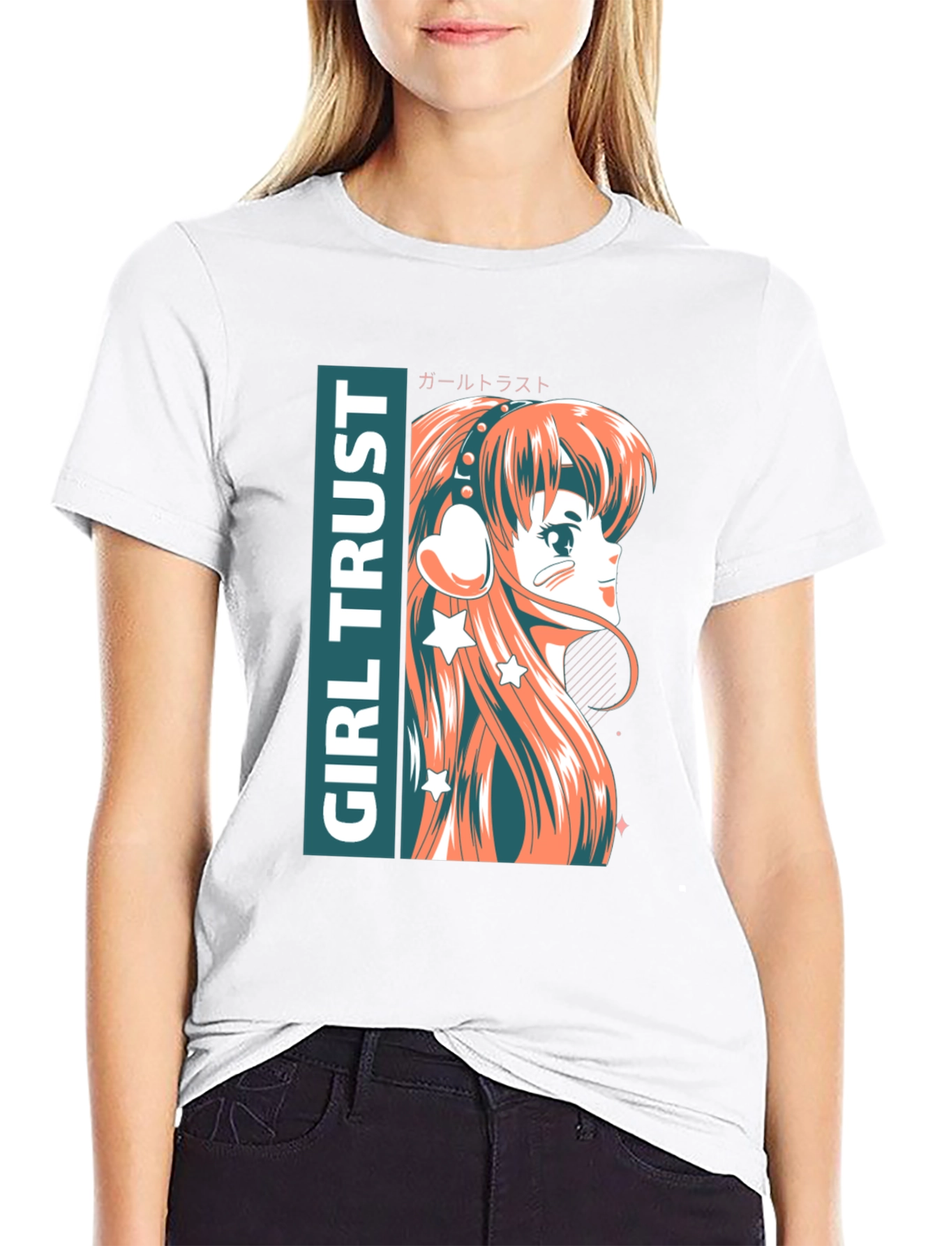 Anime Girl Trust Graphic Tee - Stylish Unisex T-Shirt