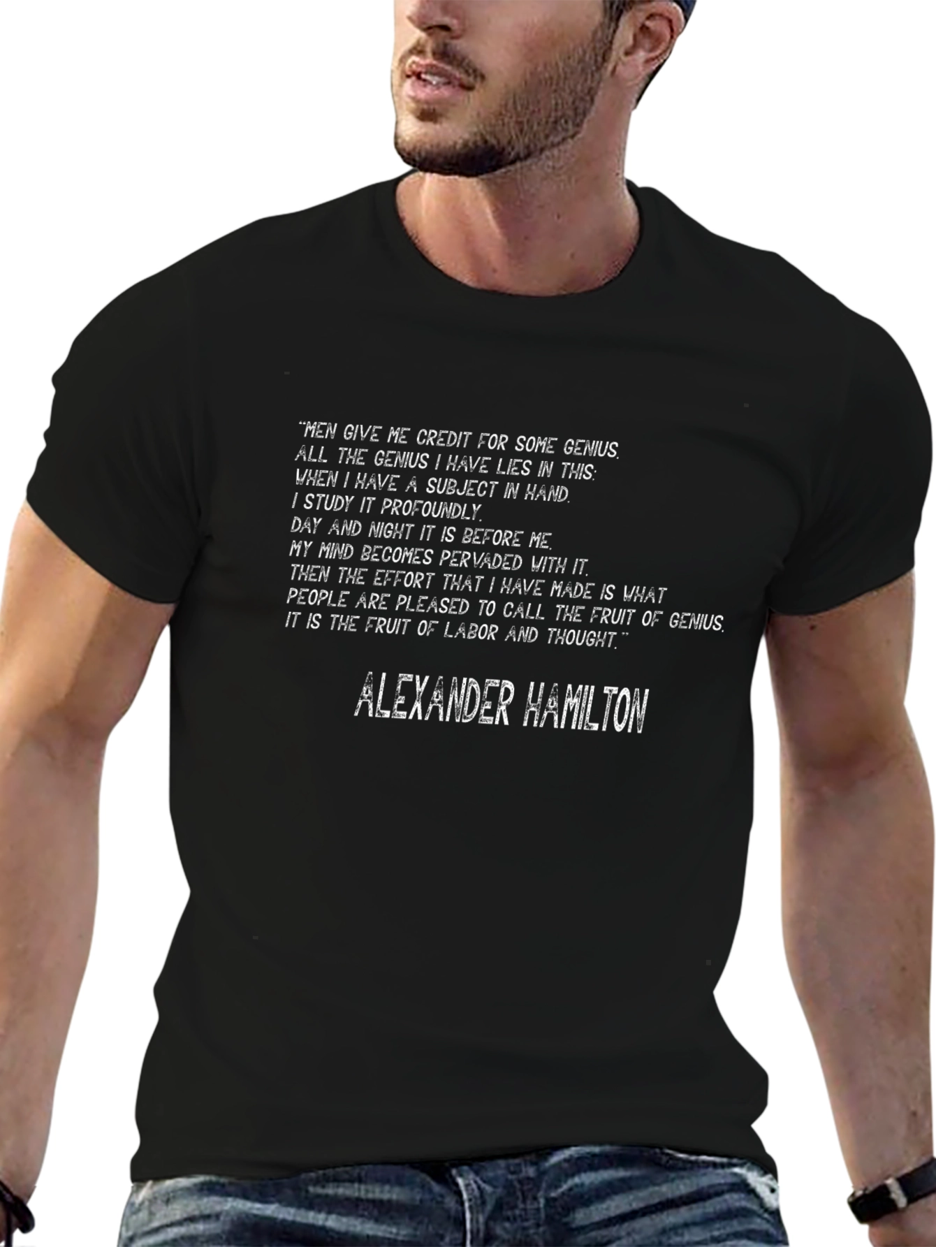Alexander Hamilton Quote Black T-Shirt