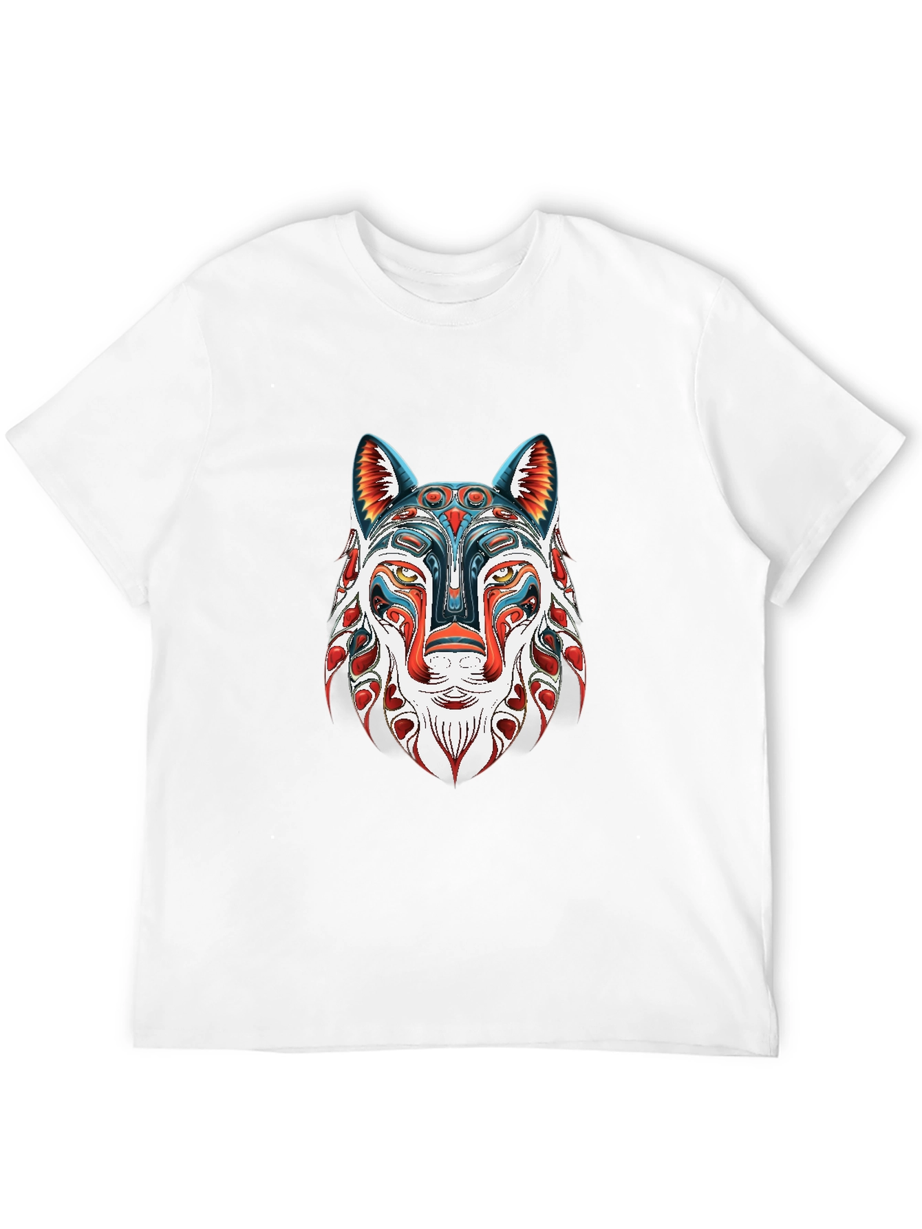 Abstract Wolf Graphic Black T-Shirt