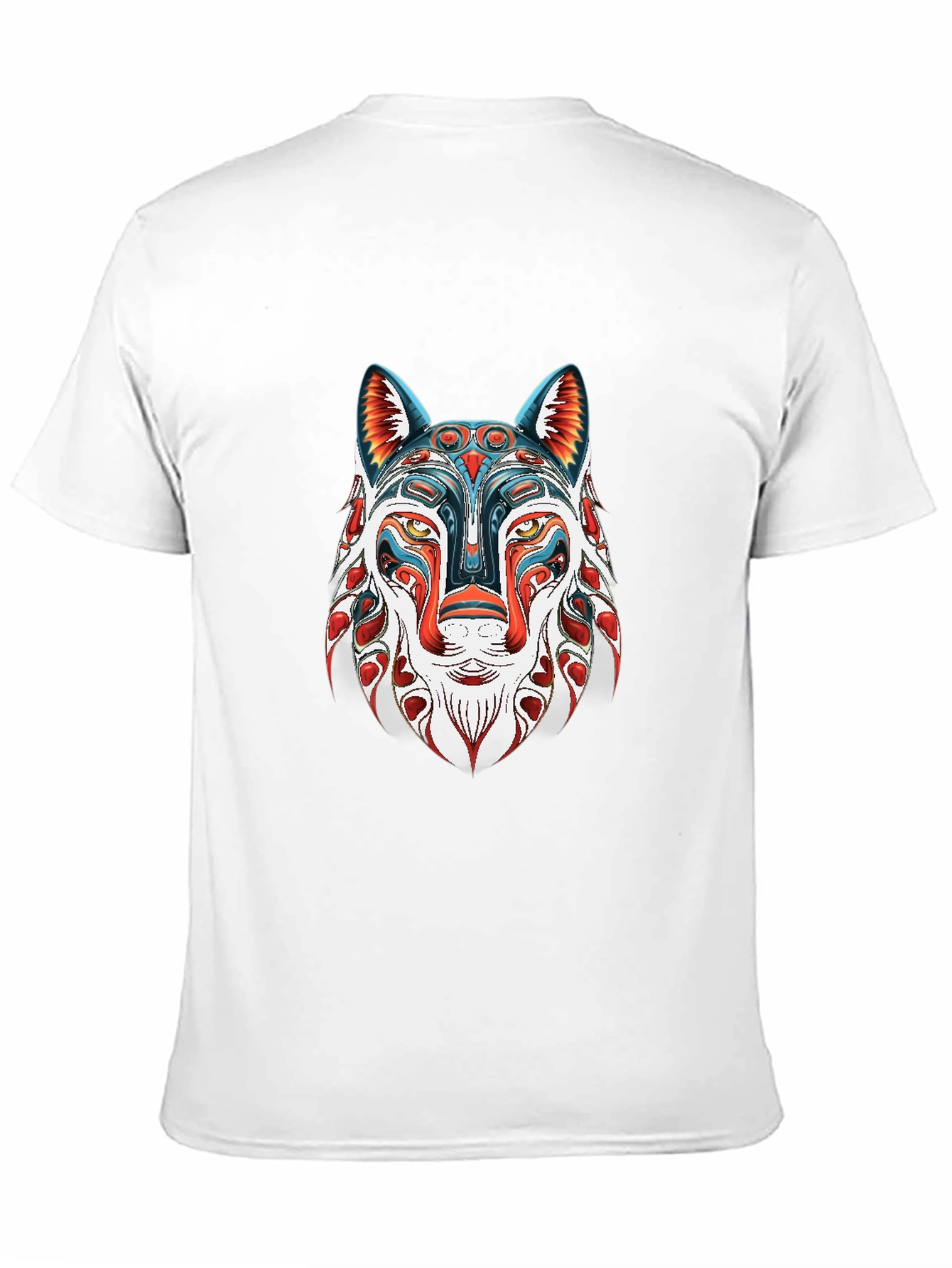 Abstract Wolf Graphic Black T-Shirt