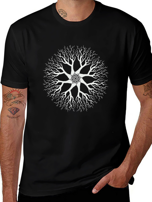 Abstract Tree Graphic Black Tee