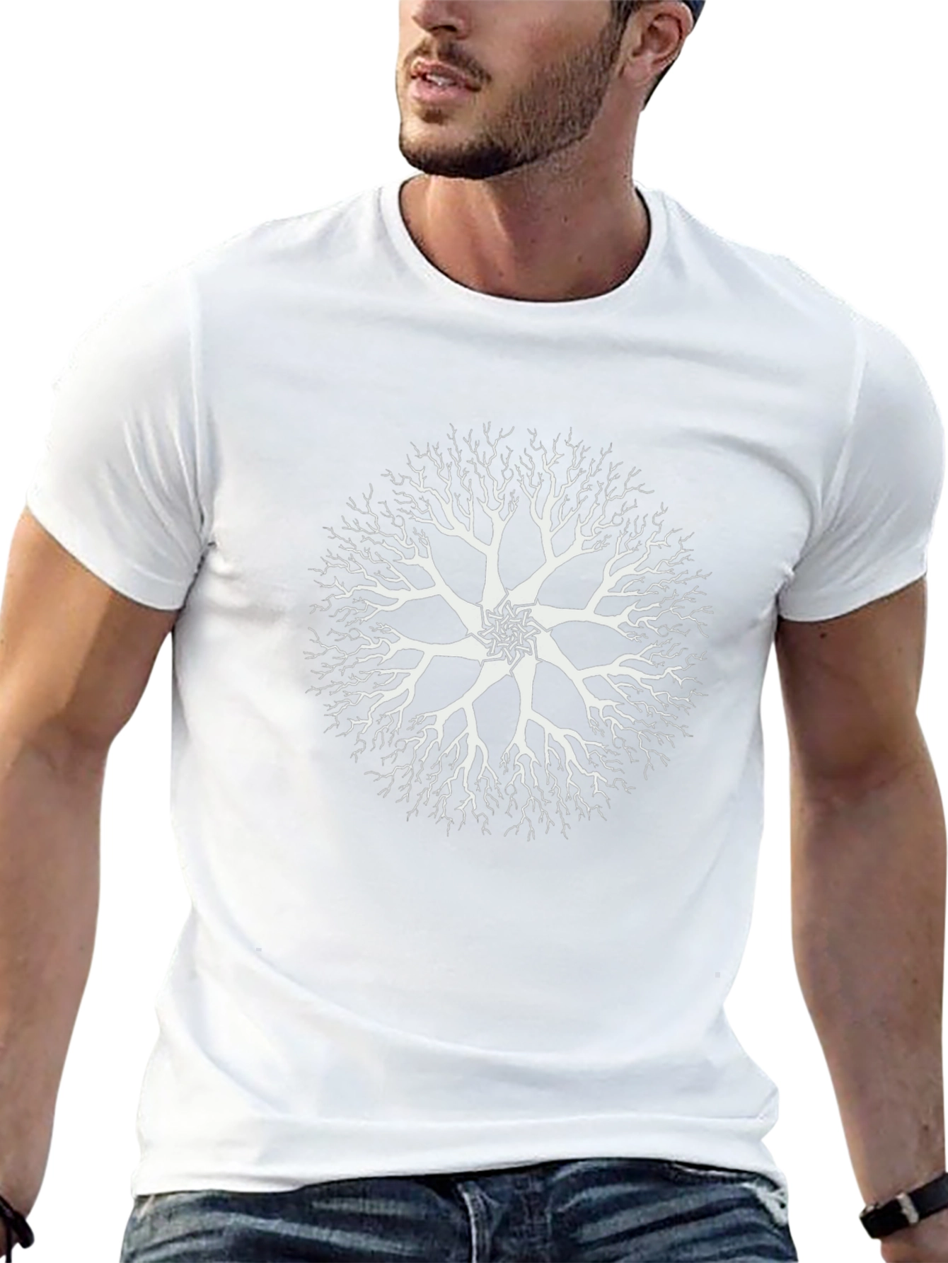 Abstract Tree Graphic Black Tee