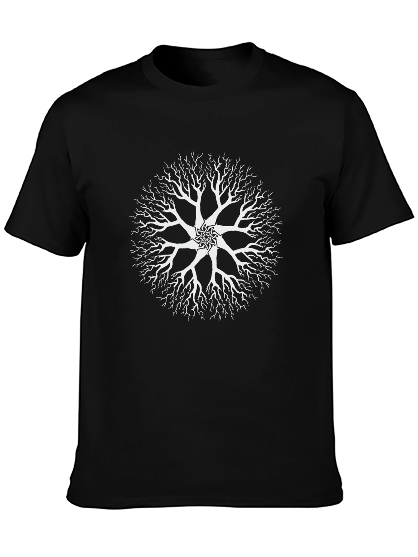 Abstract Tree Graphic Black Tee