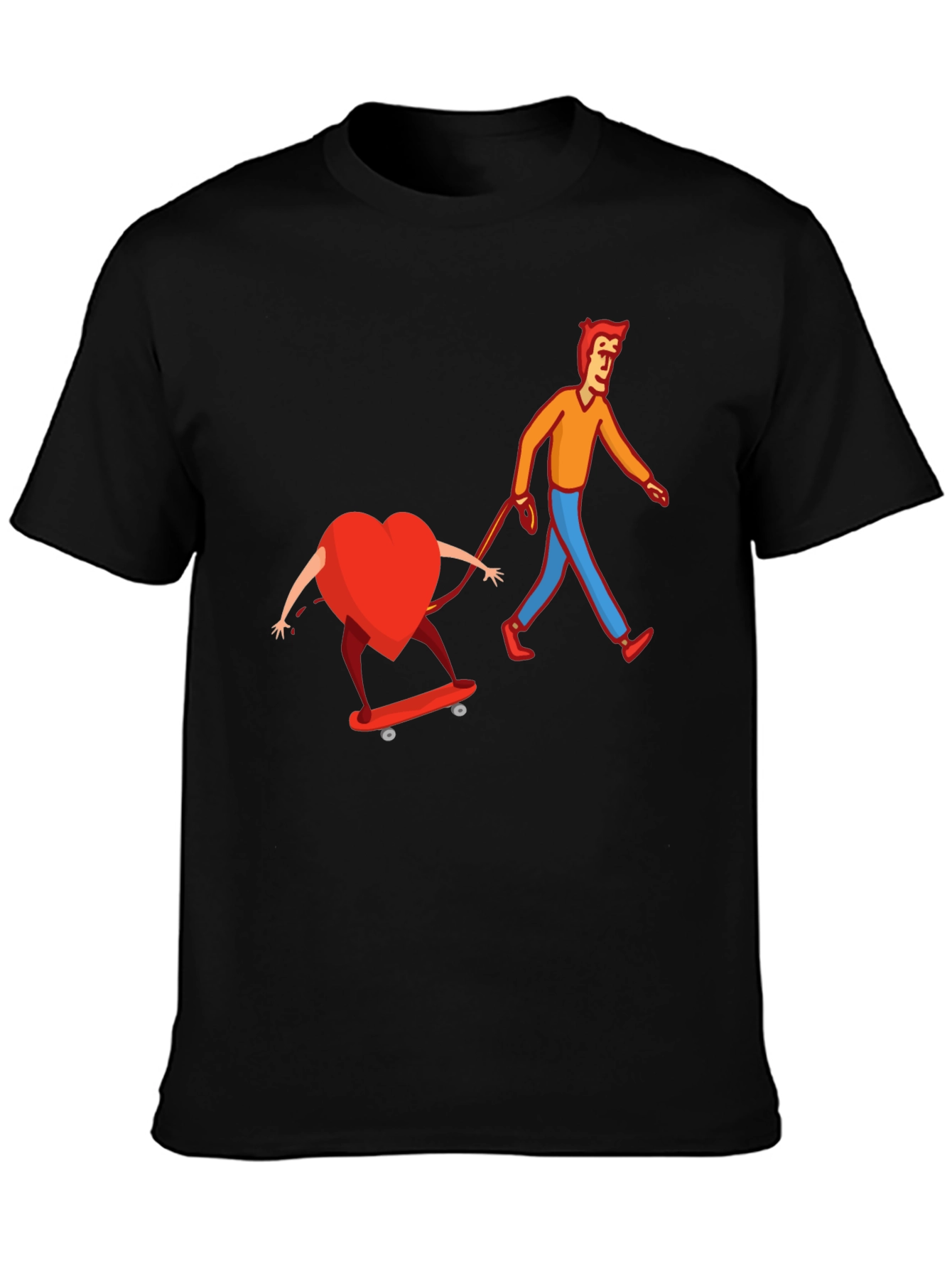 Heart on Skateboard Funny Graphic Tee