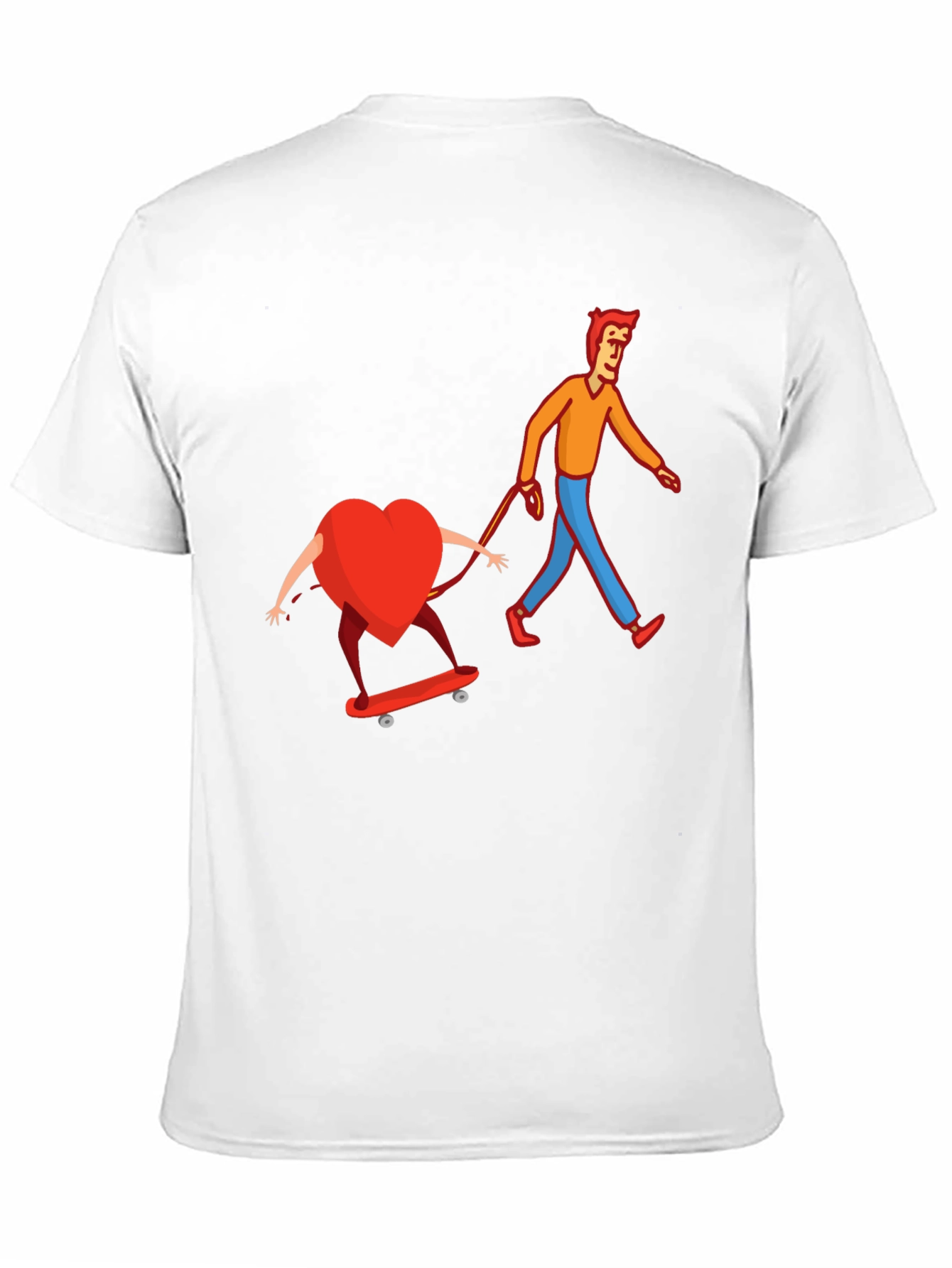 Heart on Skateboard Funny Graphic Tee